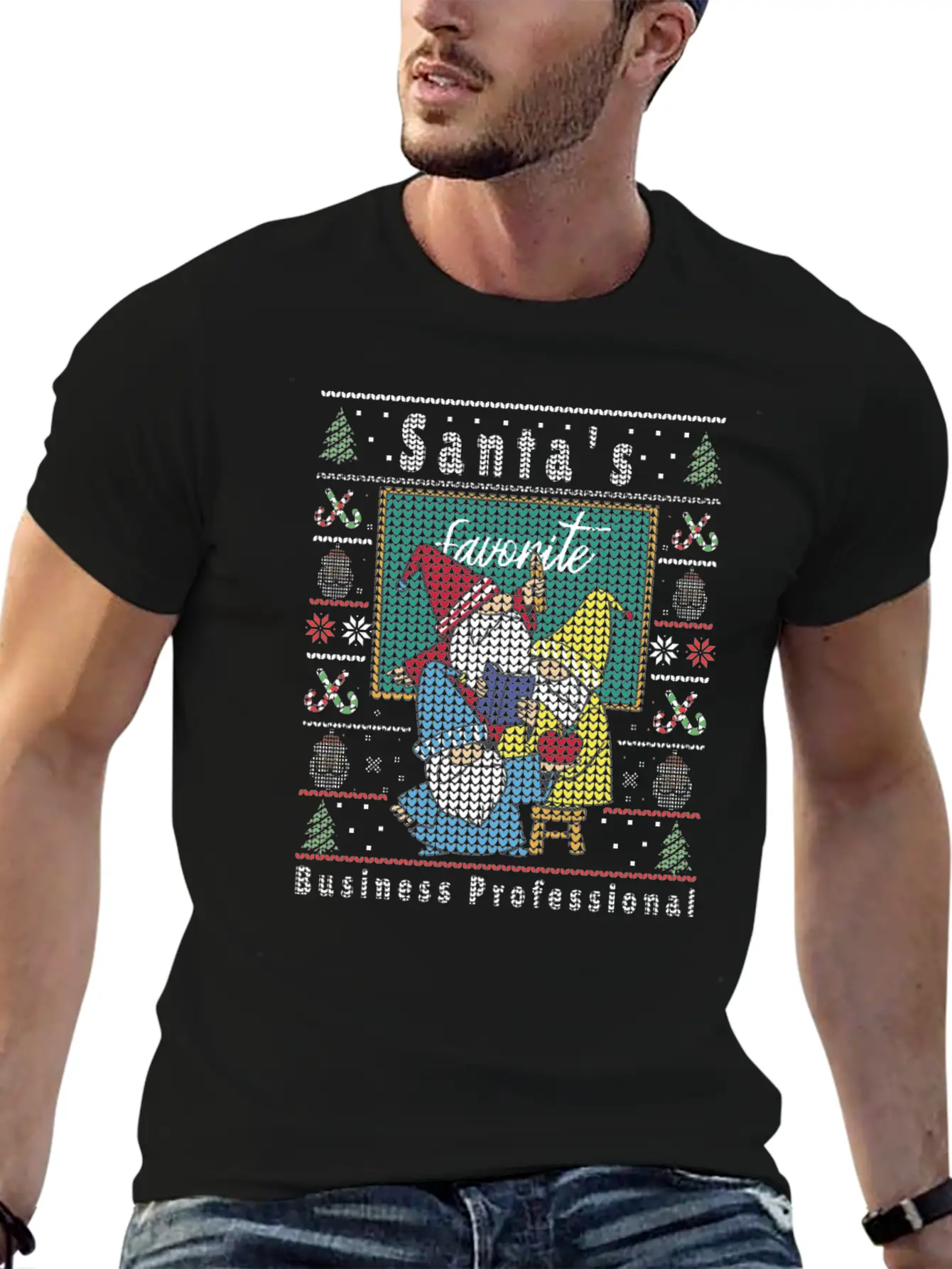 Santas Elfs Ugly Christmas Business-Professional Basic Graphic T-Shirt – Daily Comfort In Soft Cotton