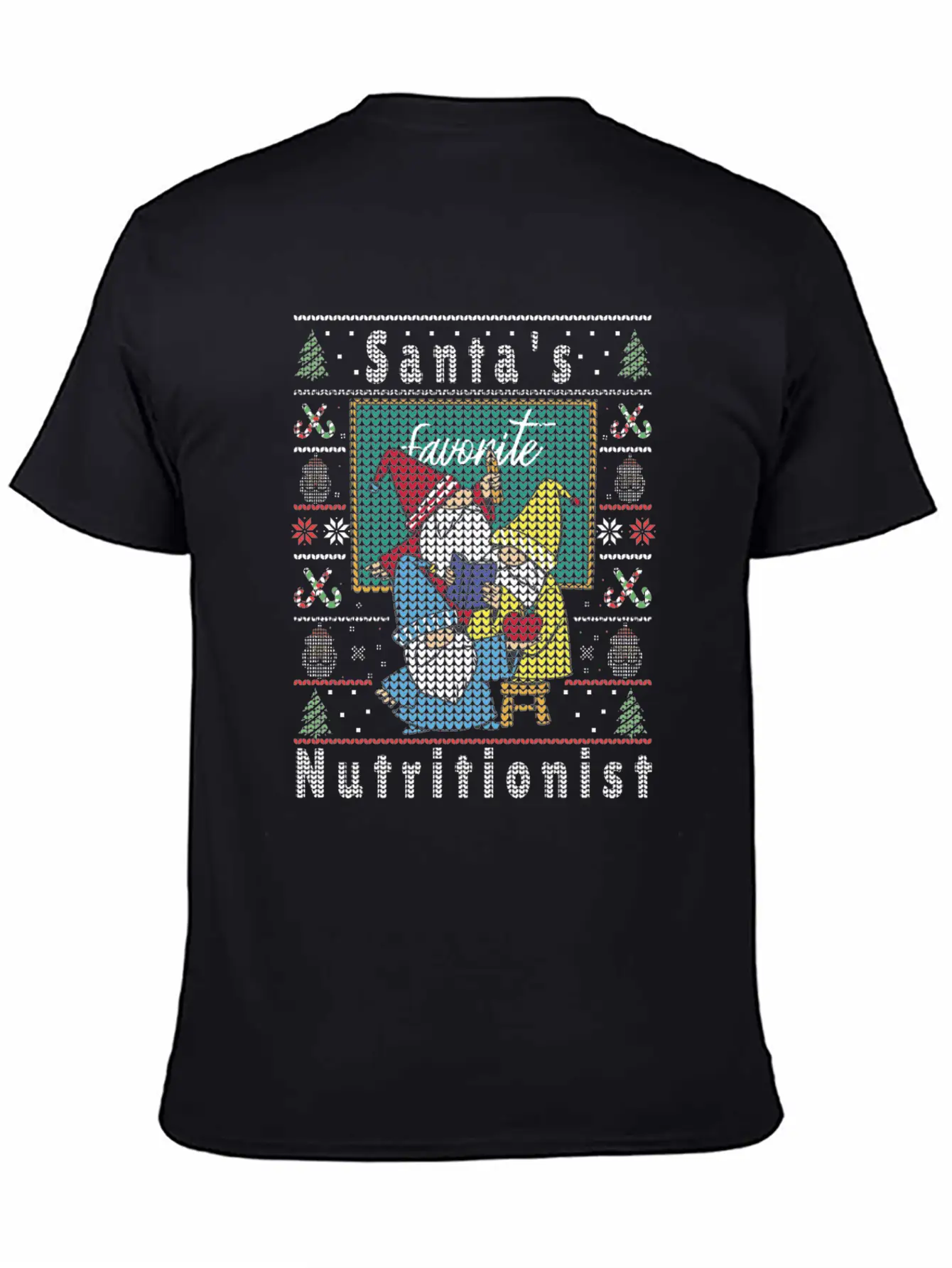 Santas Elfs Ugly Christmas Nutritionist Lightweight Cotton T-Shirt – Daily Comfort Graphic Shirt