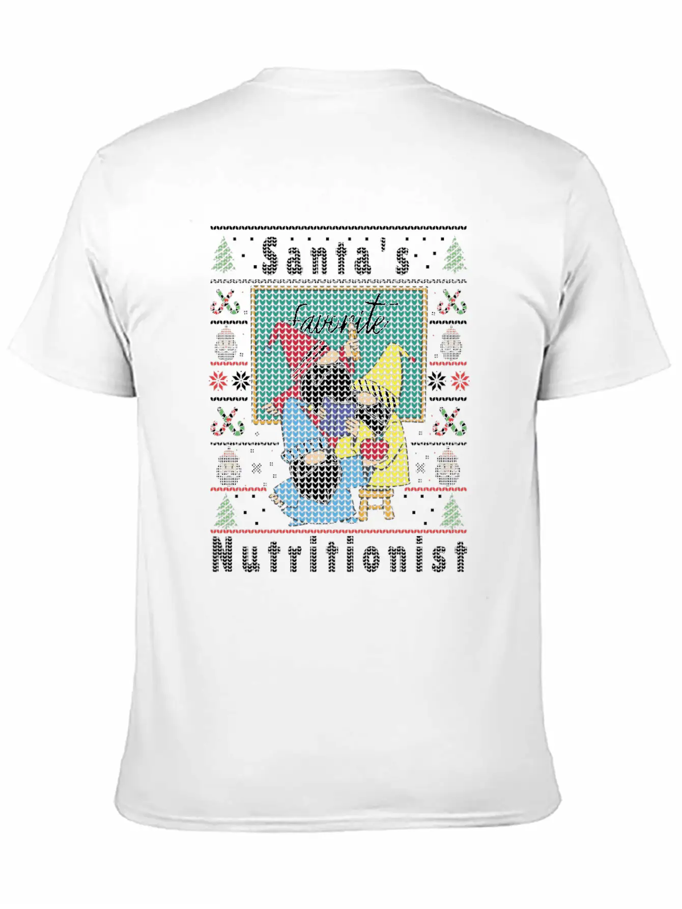 Santas Elfs Ugly Christmas Nutritionist Lightweight Cotton T-Shirt – Daily Comfort Graphic Shirt