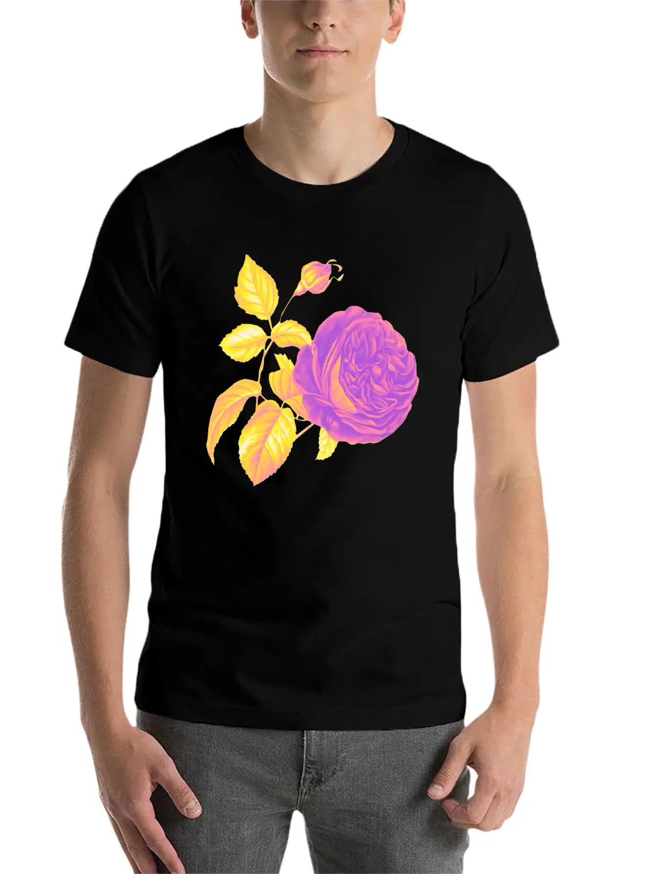 Sapphic Pride Vintage Flower And Leaves Relaxed Everyday Tee – Lightweight And Durable Cotton