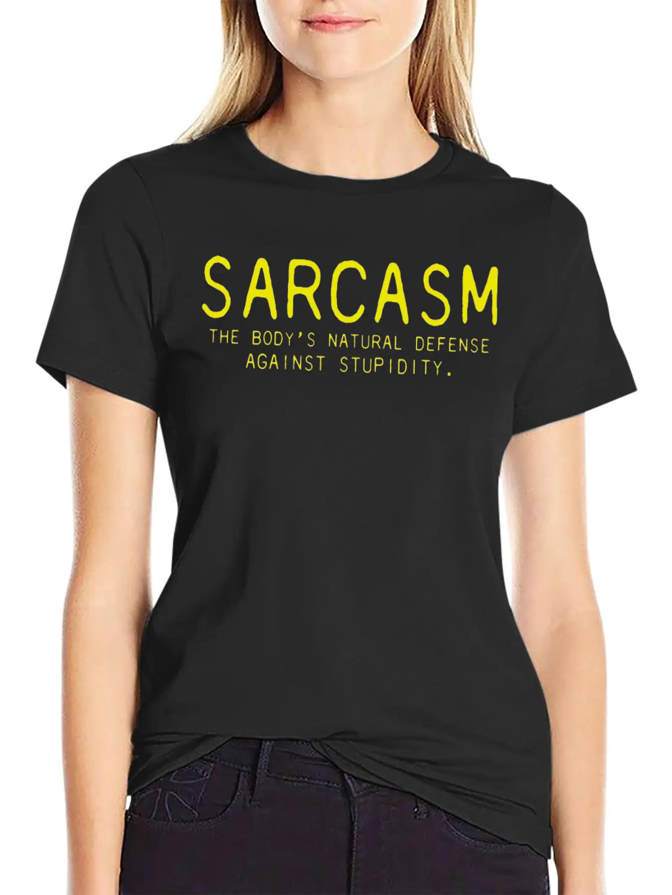 Sarcasm Bodys Natural Defense Against Stupidity Classic Fit Graphic Tee For Daily Comfort – Unisex Cotton Shirt