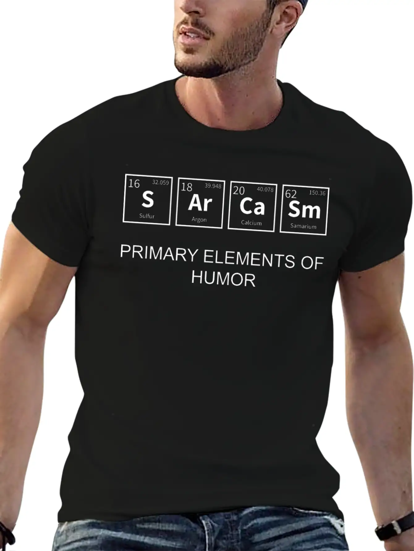 Sarcasm Primary Elements Of Humor Tee Science Geek Lightweight Cotton T-Shirt – Daily Comfort Graphic Shirt