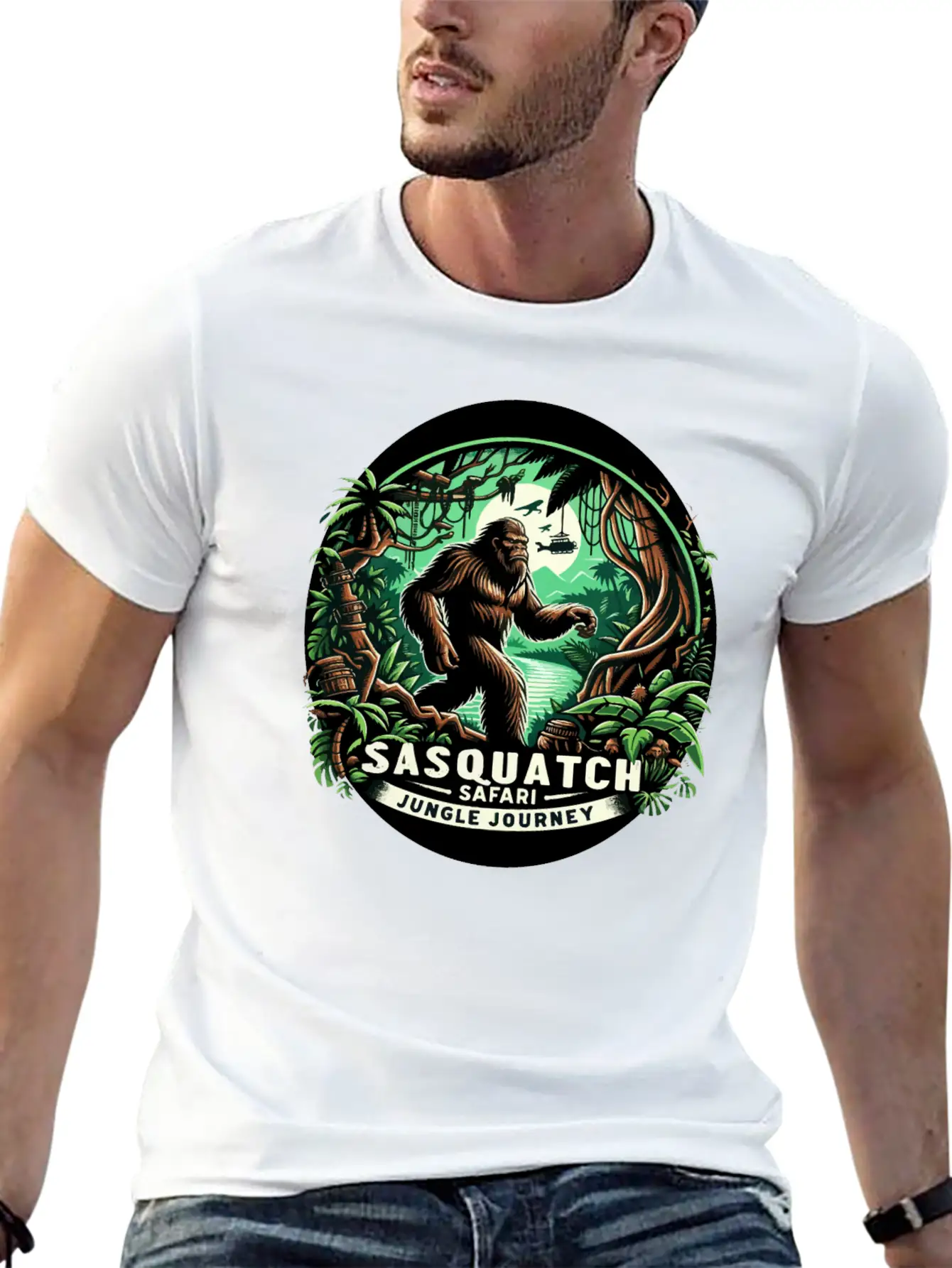 Sasquatch Safari Jungle Journey Modern Fit Casual T-Shirt – Clean And Versatile Design