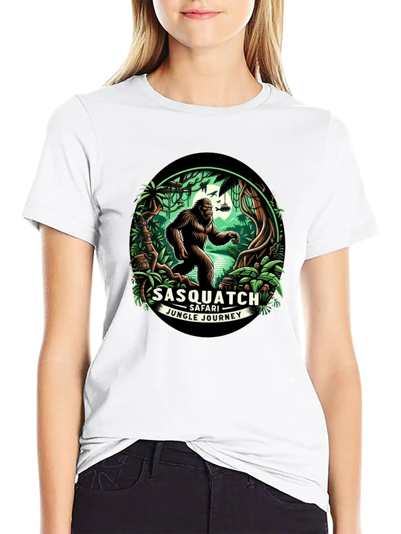 Sasquatch Safari Jungle Journey Modern Fit Casual T-Shirt – Clean And Versatile Design