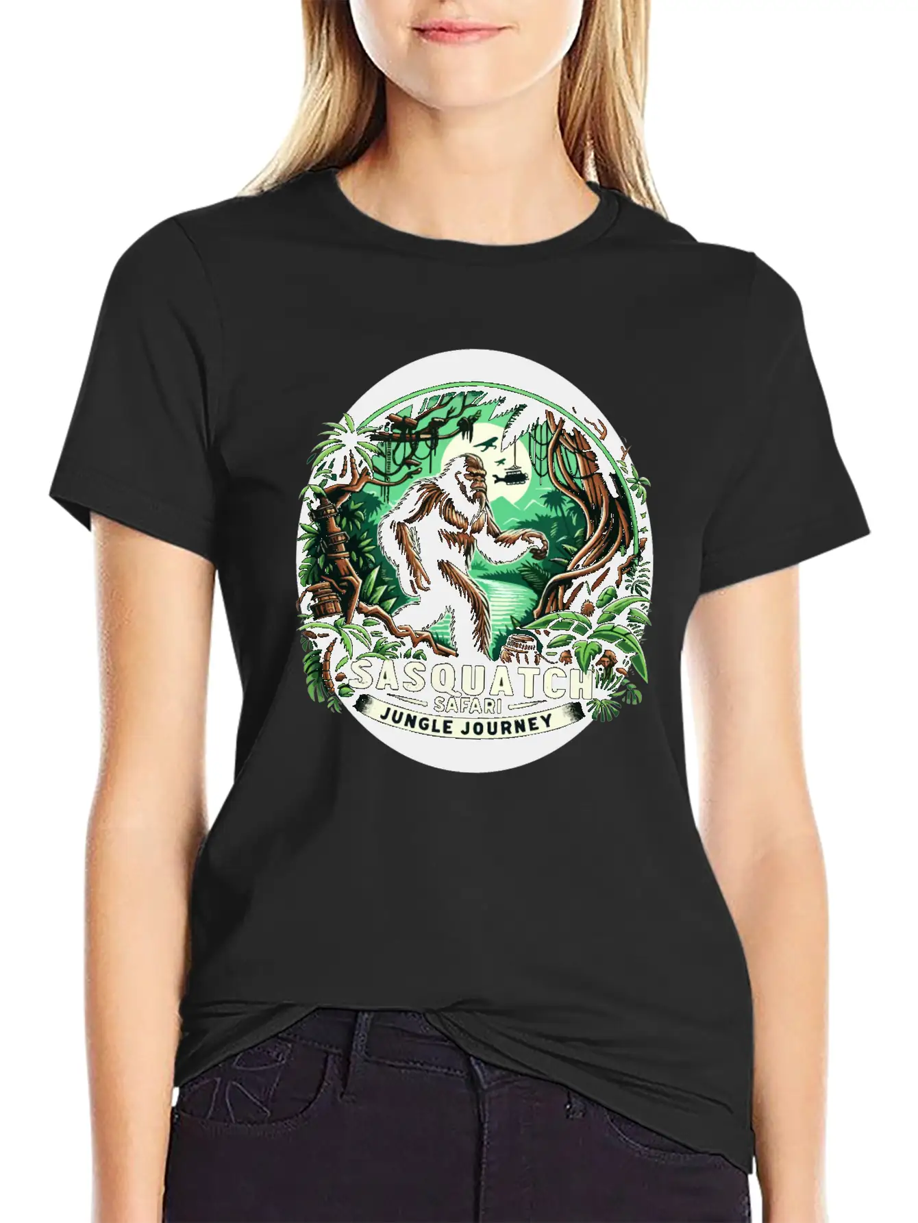 Sasquatch Safari Jungle Journey Modern Fit Casual T-Shirt – Clean And Versatile Design