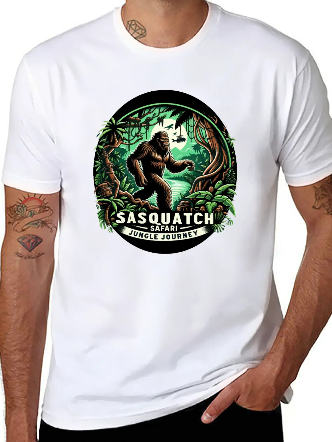 Sasquatch Safari Jungle Journey Modern Fit Casual T-Shirt – Clean And Versatile Design