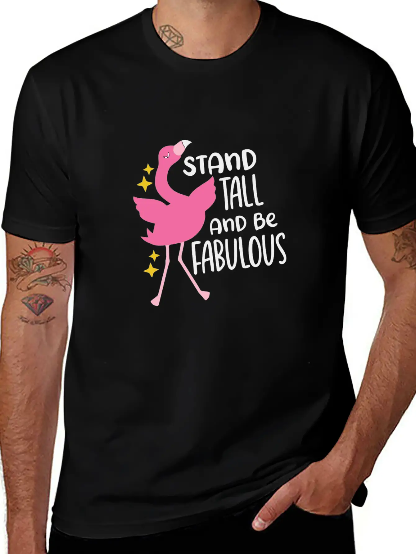 Sassy Flamingo Basic Graphic T-Shirt – Daily Comfort In Soft Cotton
