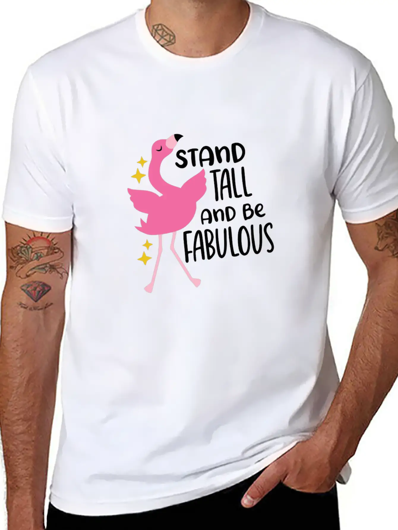 Sassy Flamingo Basic Graphic T-Shirt – Daily Comfort In Soft Cotton