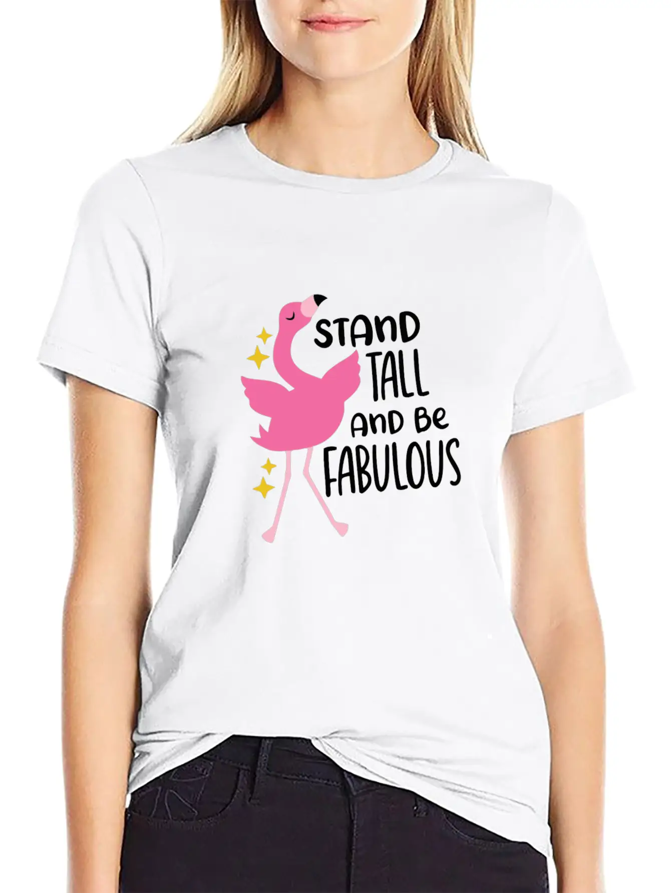 Sassy Flamingo Basic Graphic T-Shirt – Daily Comfort In Soft Cotton