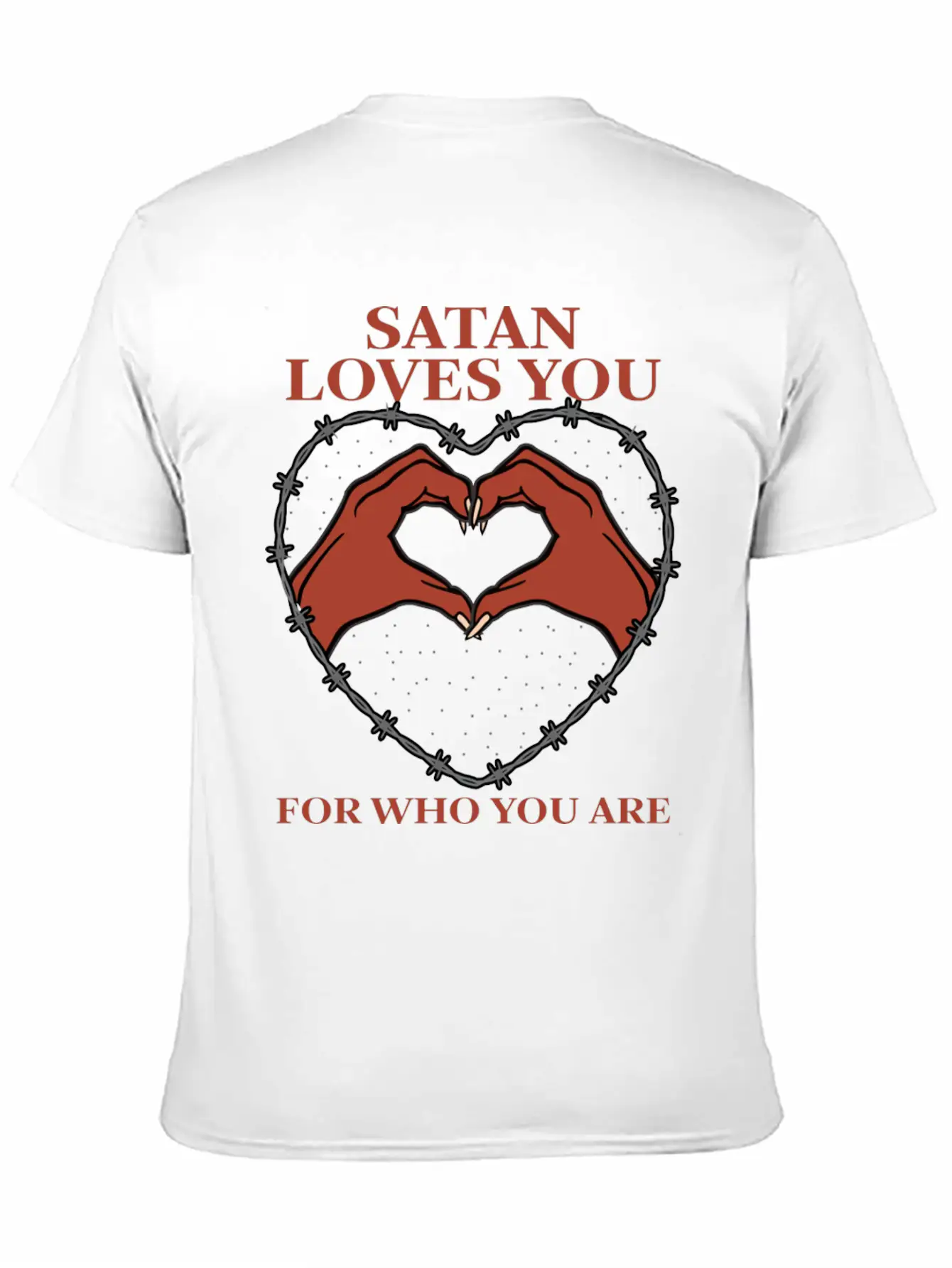 Satan Loves You For Who You Are Grunge Aesthetic Basic Graphic T-Shirt – Daily Comfort In Soft Cotton