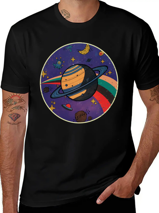 Saturn - Planet Vintage Modern Fit Casual T-Shirt ��� Clean And Versatile Design
