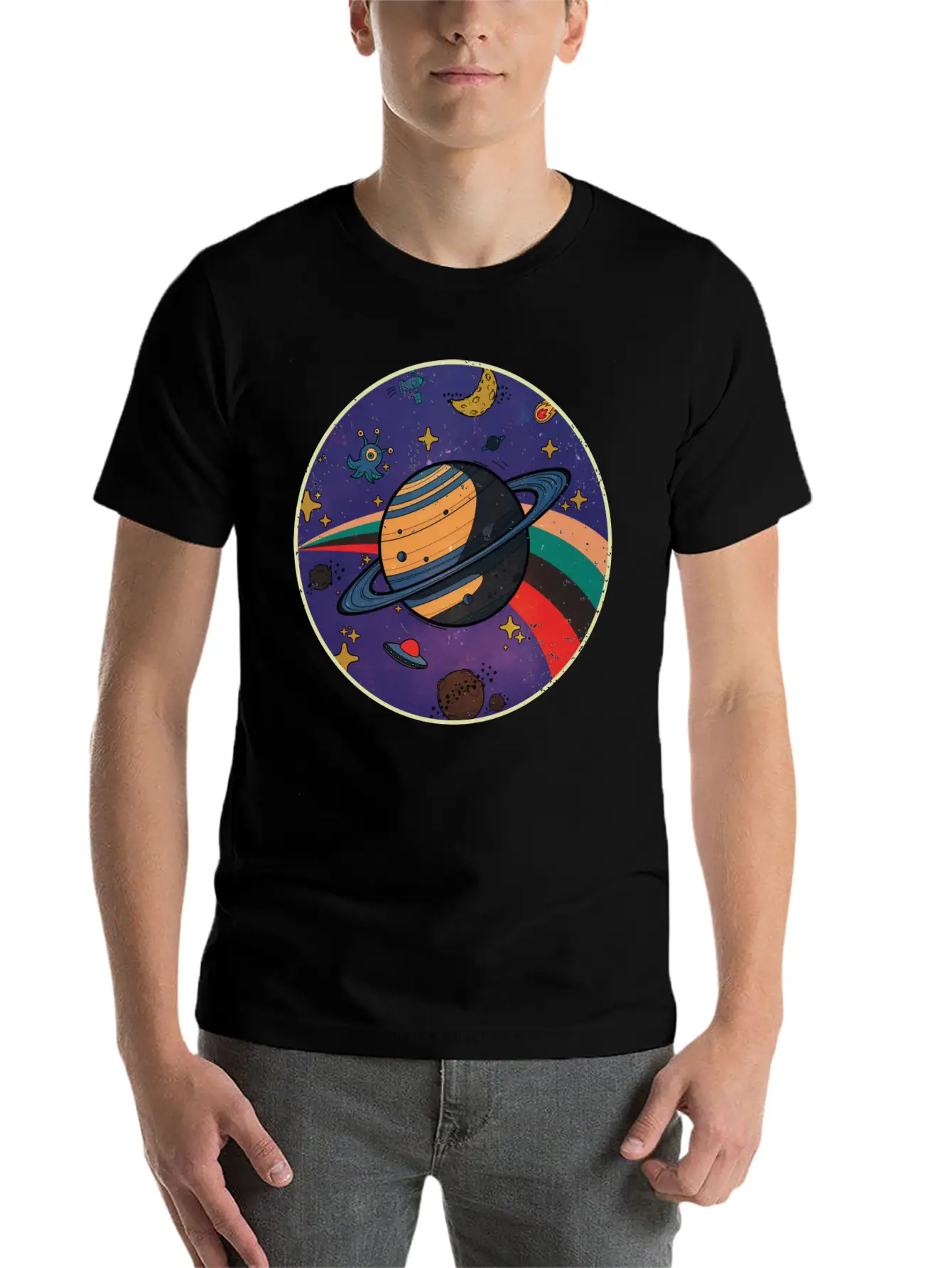 Saturn - Planet Vintage Modern Fit Casual T-Shirt ��� Clean And Versatile Design