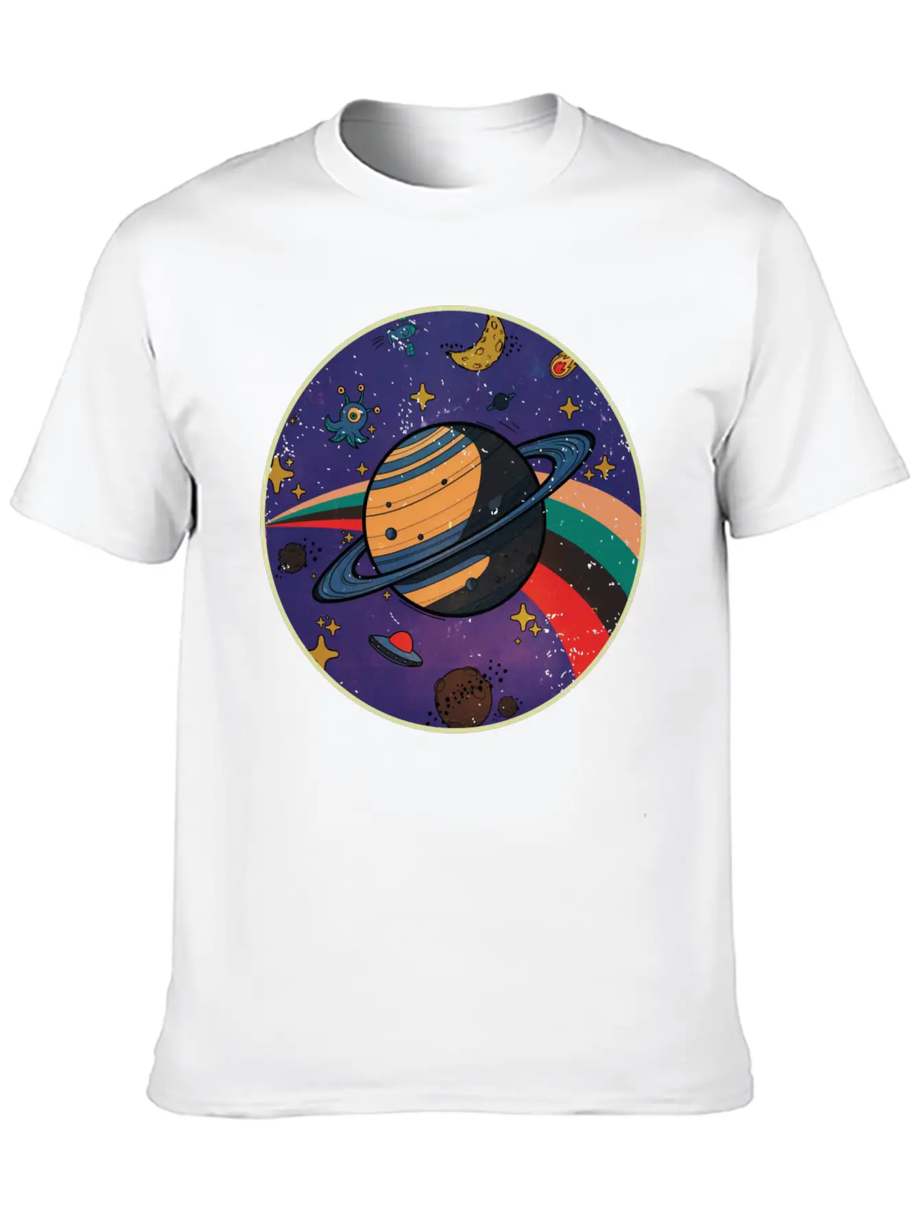 Saturn - Planet Vintage Modern Fit Casual T-Shirt ��� Clean And Versatile Design