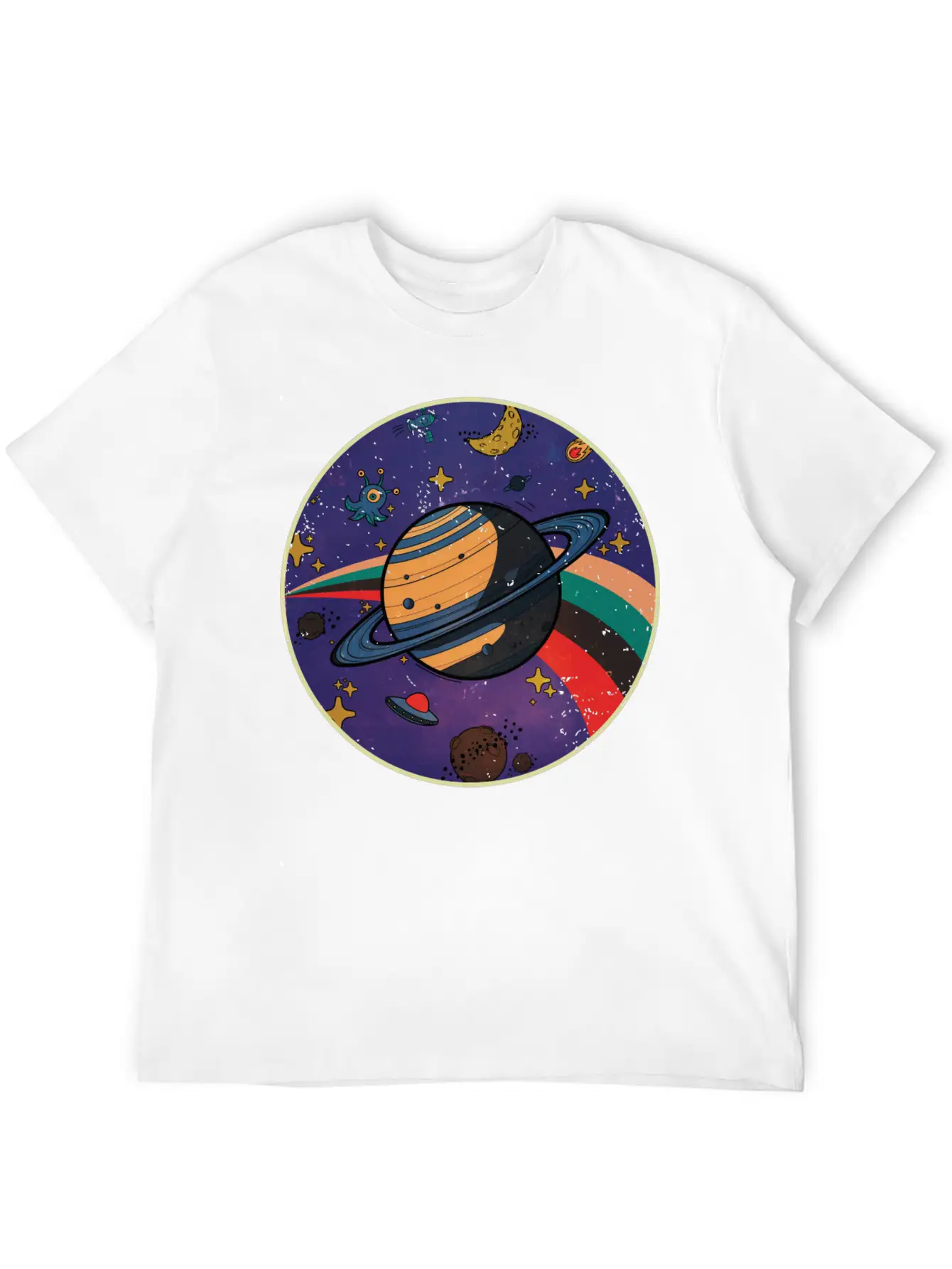 Saturn - Planet Vintage Modern Fit Casual T-Shirt ��� Clean And Versatile Design