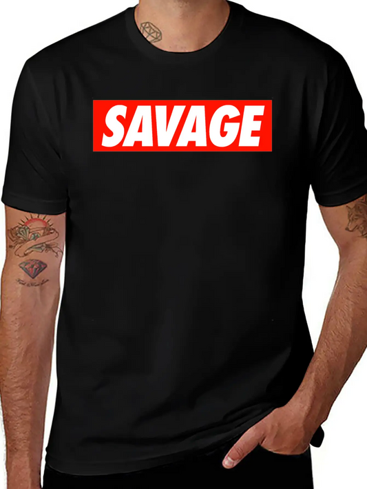 SAVAGE Comfortable Minimalist Graphic Tee – Summer Style Essential