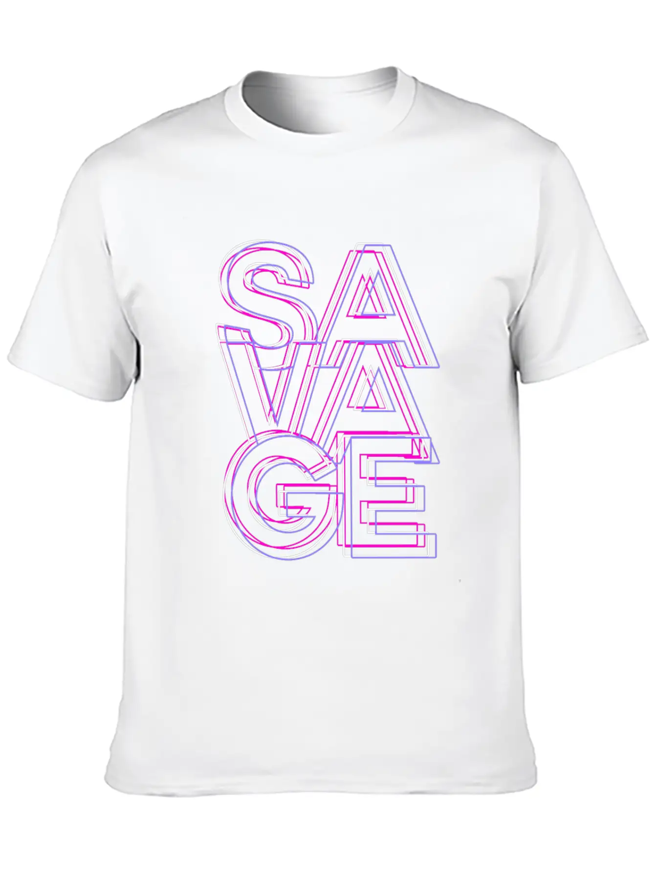 Savage Retro Pink Lightweight Cotton T-Shirt – Daily Comfort Graphic Shirt