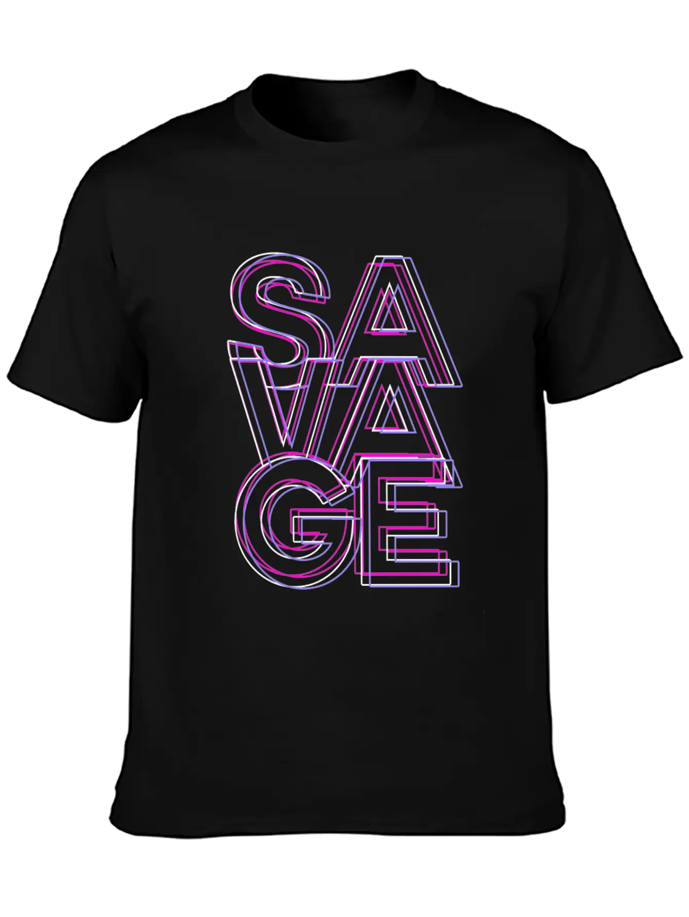 Savage Retro Pink Lightweight Cotton T-Shirt – Daily Comfort Graphic Shirt