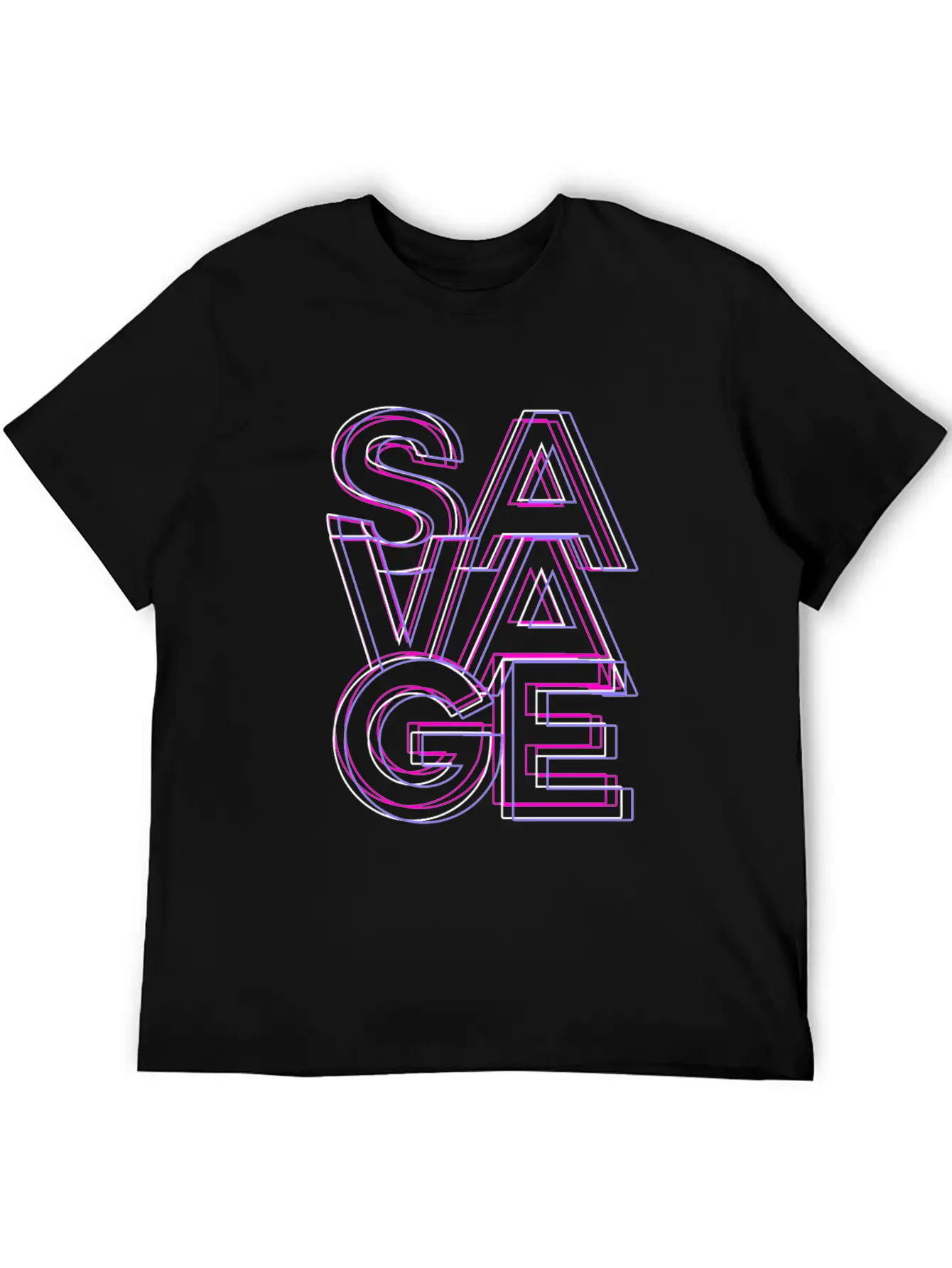 Savage Retro Pink Lightweight Cotton T-Shirt – Daily Comfort Graphic Shirt