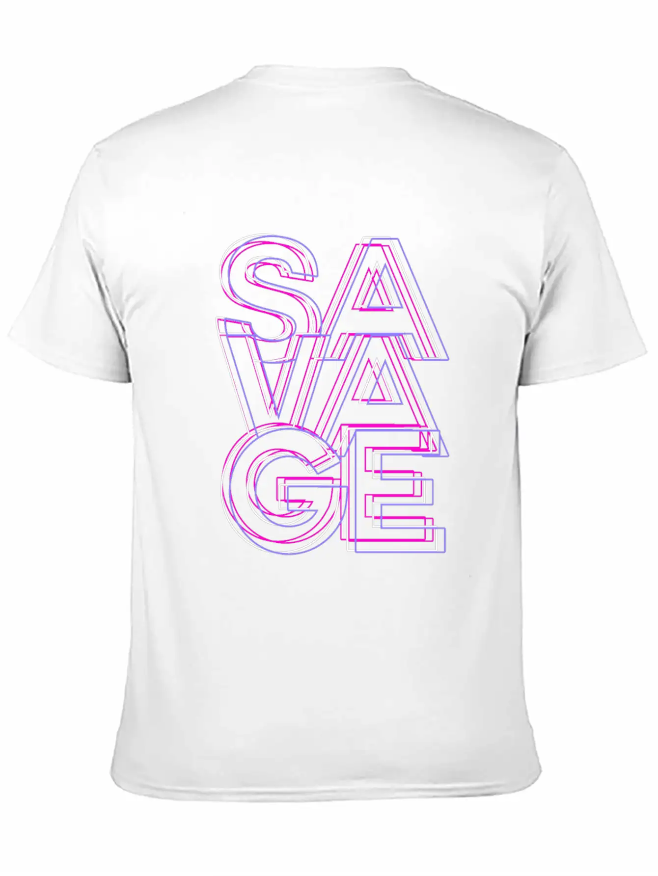 Savage Retro Pink Lightweight Cotton T-Shirt – Daily Comfort Graphic Shirt