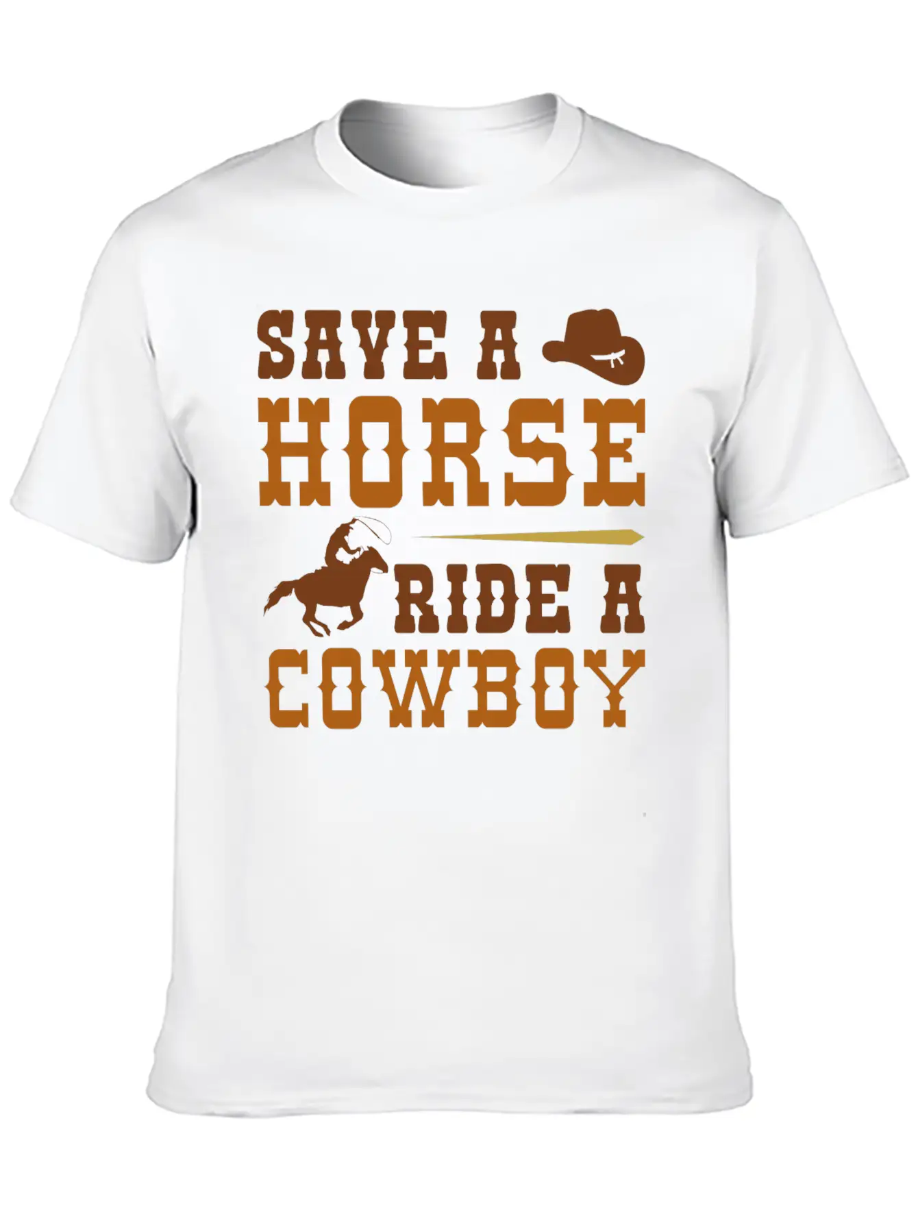 Save A Horse Ride A Cowboy Essential Cotton Tee For Daily Outfits – Unisex Style