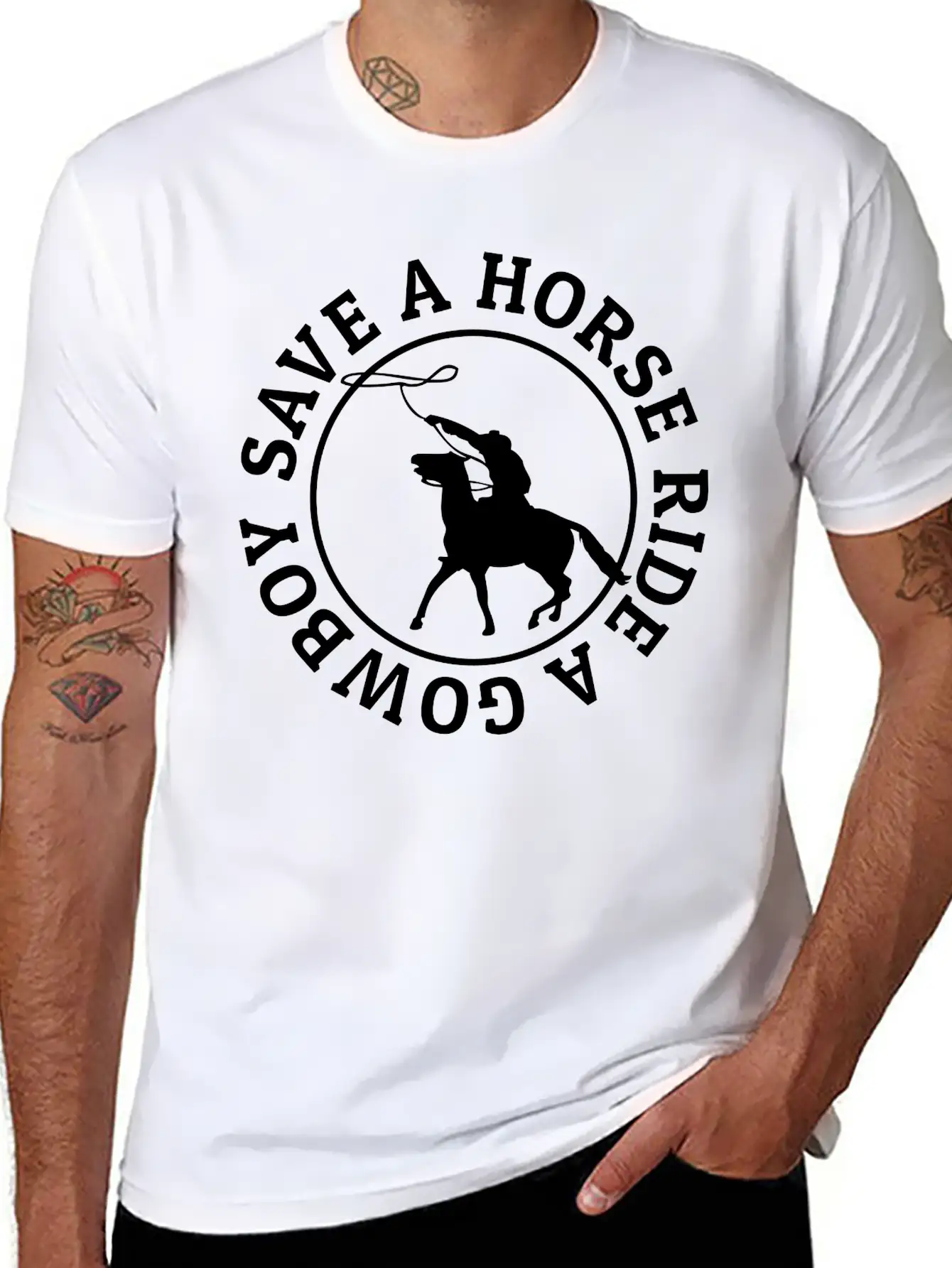 Save A Horse Ride A Cowboy Soft Cotton Short Sleeve Tee – Unisex Wardrobe Staple