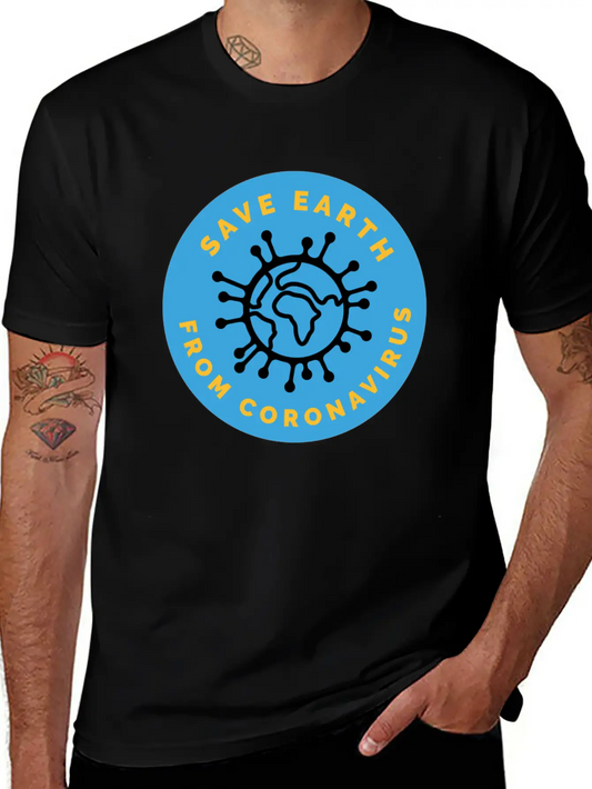 Save Earth From Coronavirus Modern Fit Casual T-Shirt ��� Clean And Versatile Design