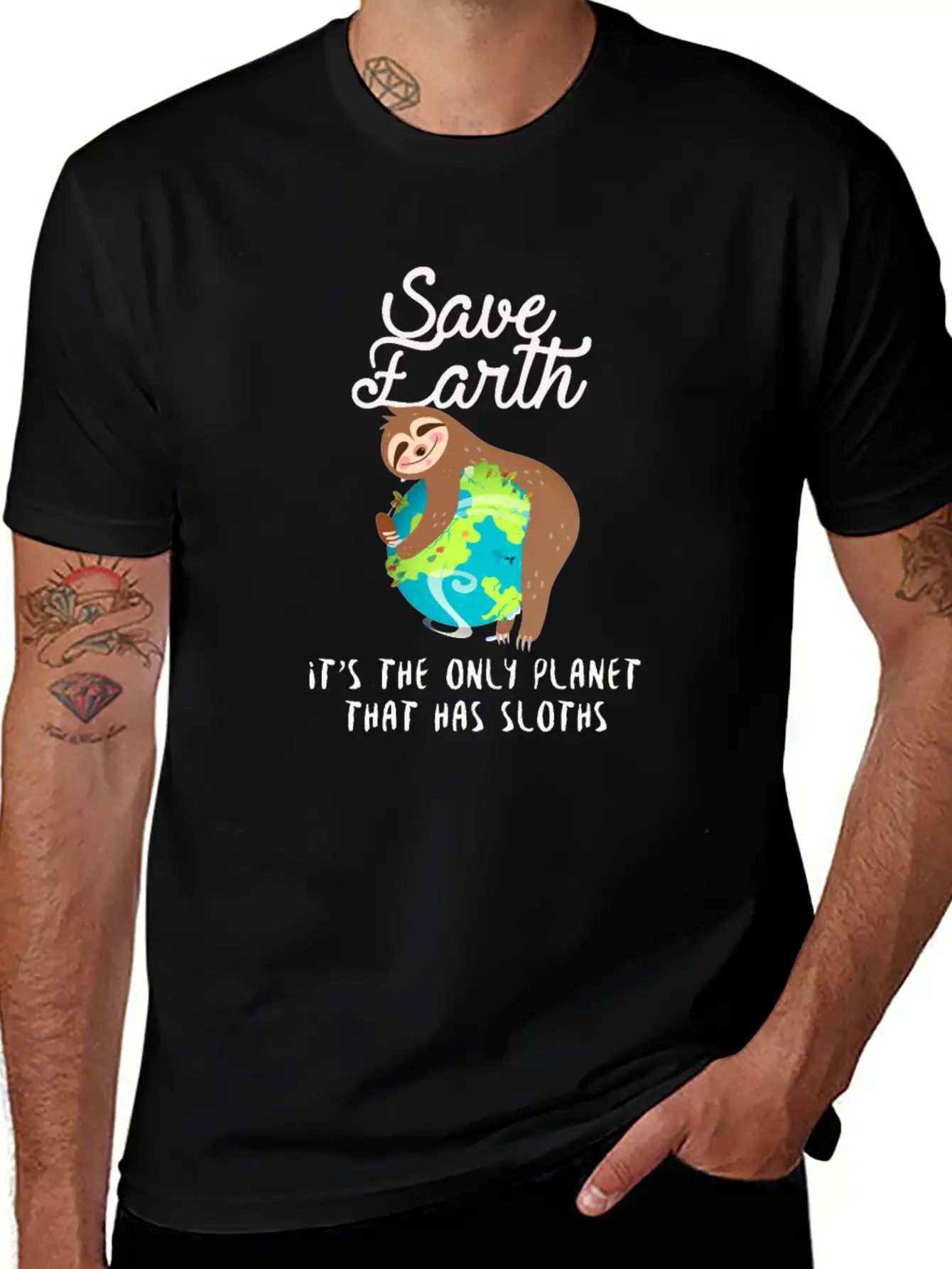Save Earth - Sloth Lover - Environmentalist Unisex Casual T-Shirt – Clean Design For Daily Comfort