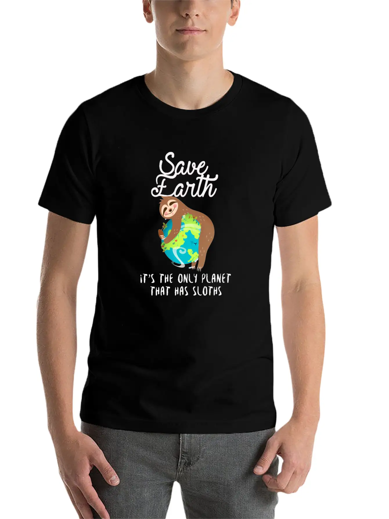 Save Earth - Sloth Lover - Environmentalist Unisex Casual T-Shirt – Clean Design For Daily Comfort
