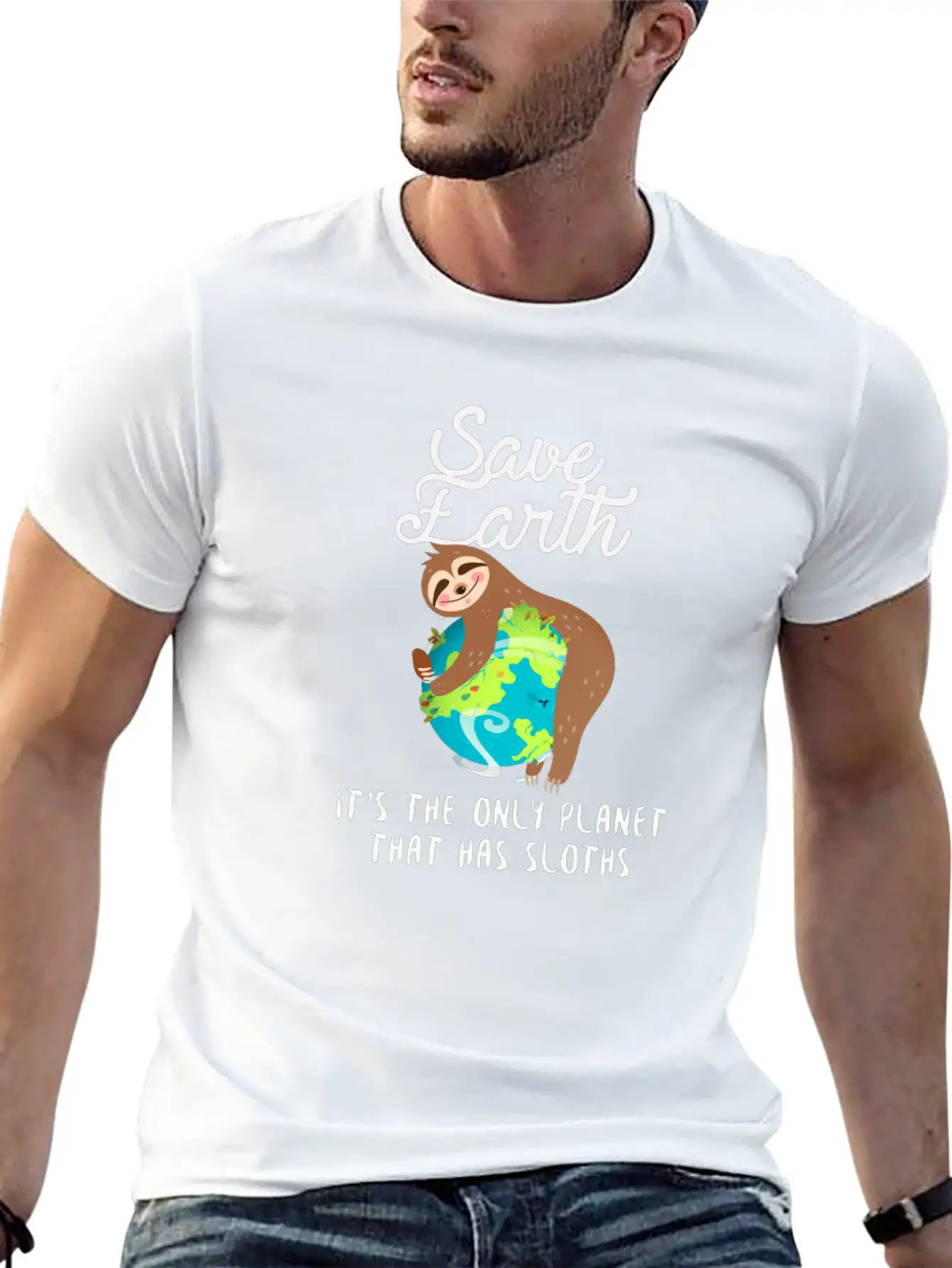 Save Earth - Sloth Lover - Environmentalist Unisex Casual T-Shirt – Clean Design For Daily Comfort