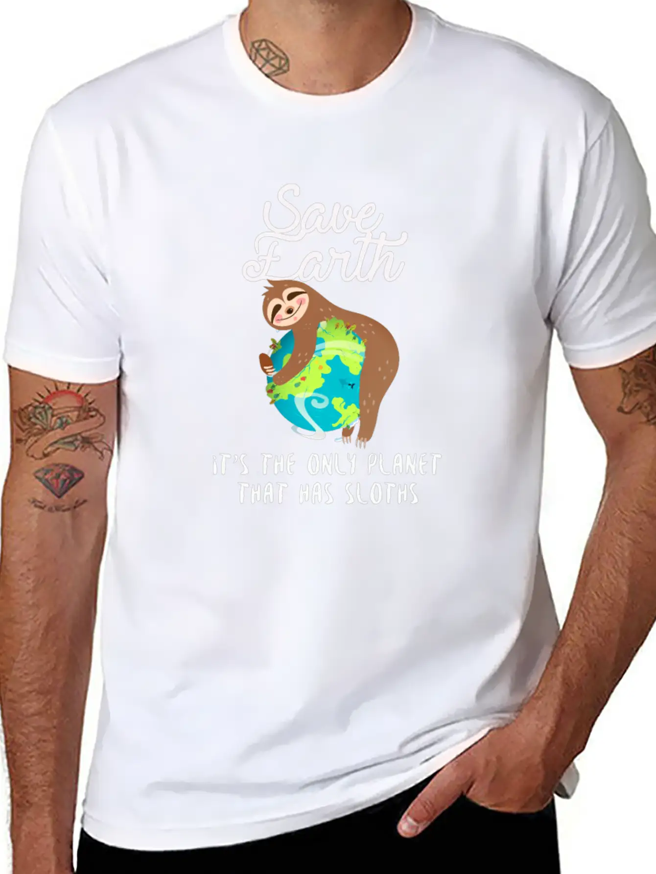Save Earth - Sloth Lover - Environmentalist Unisex Casual T-Shirt – Clean Design For Daily Comfort
