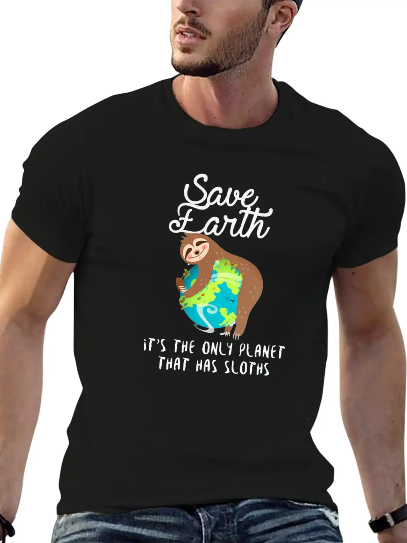 Save Earth - Sloth Lover - Environmentalist Unisex Casual T-Shirt – Clean Design For Daily Comfort