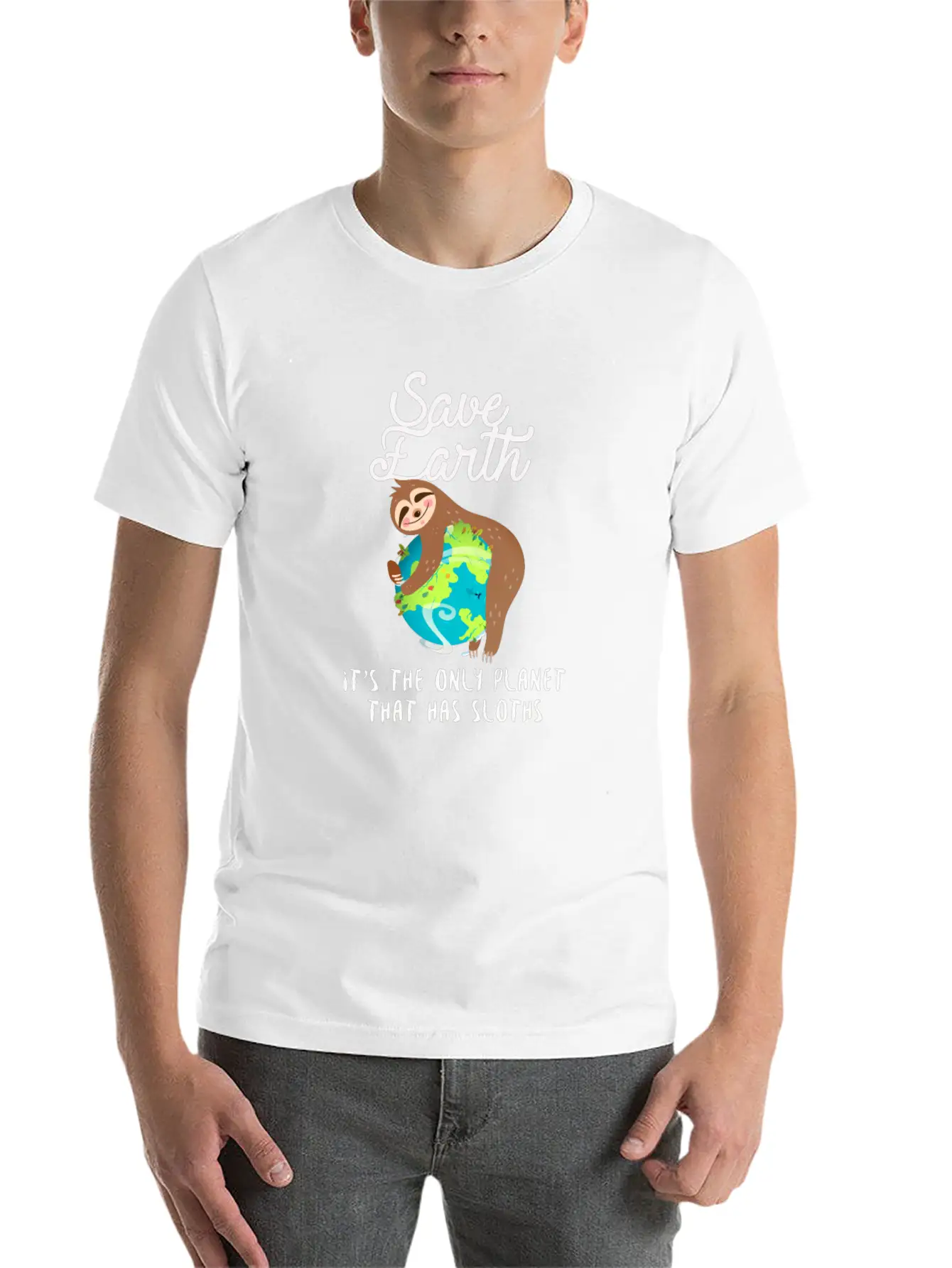 Save Earth - Sloth Lover - Environmentalist Unisex Casual T-Shirt – Clean Design For Daily Comfort