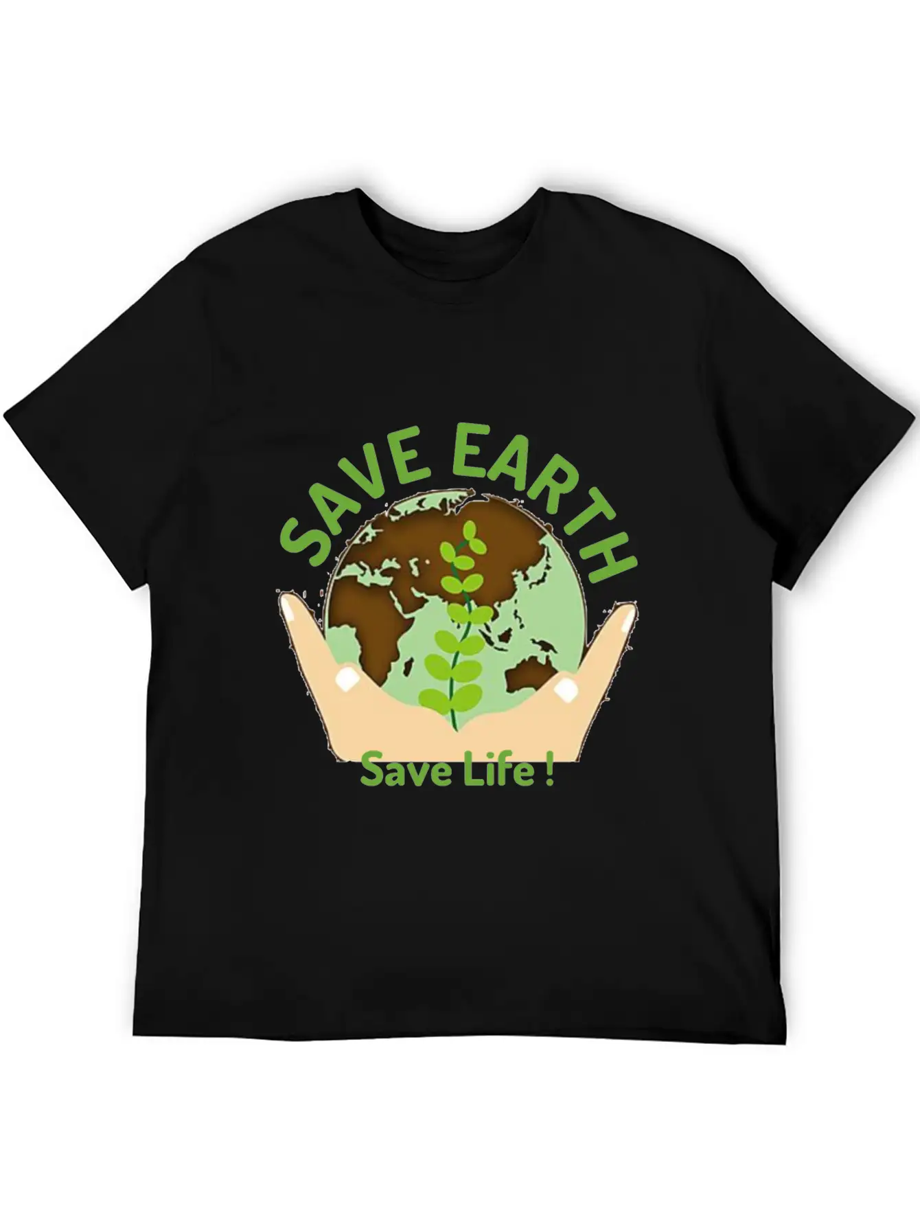 Save The Earth, Save Life ! Lightweight Cotton T-Shirt – Daily Comfort Graphic Shirt