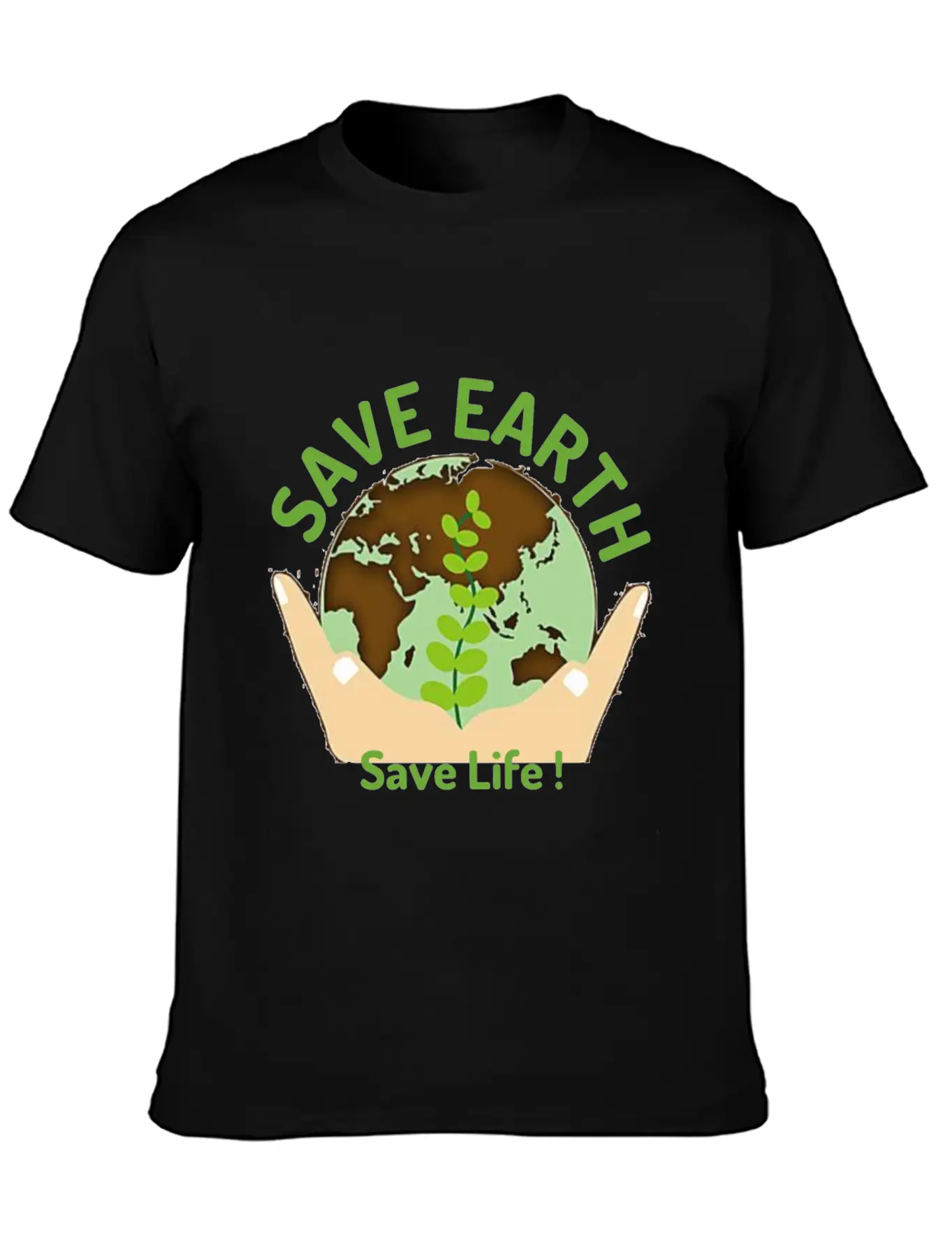 Save The Earth, Save Life ! Lightweight Cotton T-Shirt – Daily Comfort Graphic Shirt