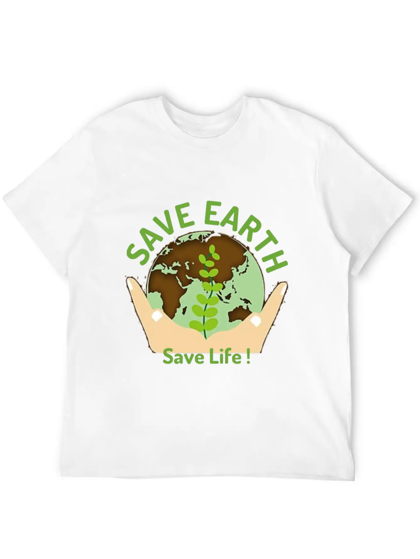 Save The Earth, Save Life ! Lightweight Cotton T-Shirt – Daily Comfort Graphic Shirt