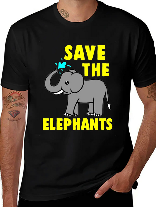 Save The Elephants Unisex Casual T-Shirt – Clean Design For Daily Comfort