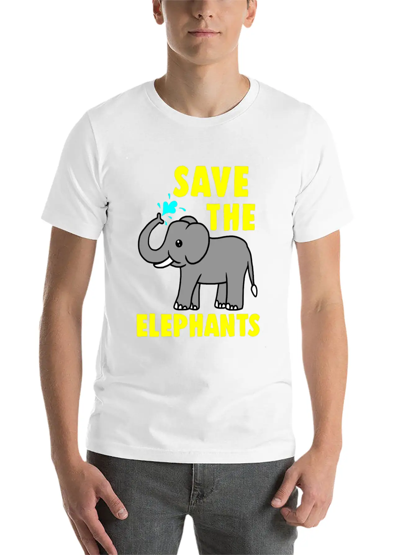 Save The Elephants Unisex Casual T-Shirt – Clean Design For Daily Comfort