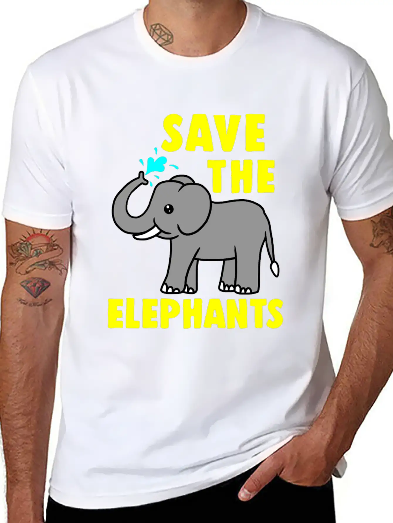 Save The Elephants Unisex Casual T-Shirt – Clean Design For Daily Comfort