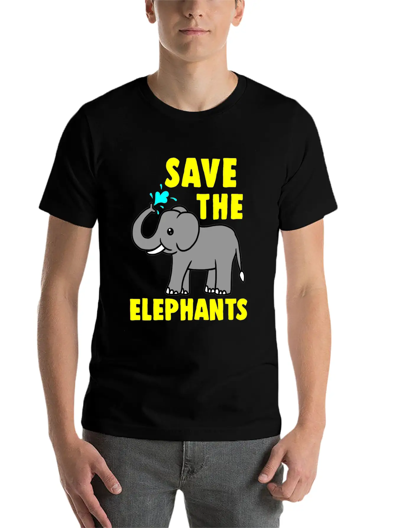 Save The Elephants Unisex Casual T-Shirt – Clean Design For Daily Comfort