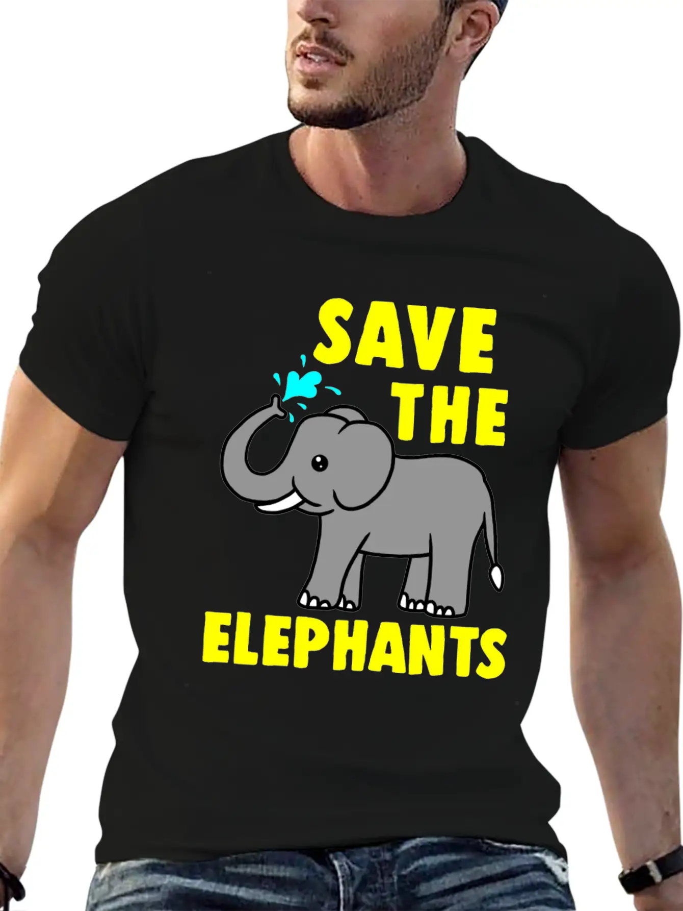 Save The Elephants Unisex Casual T-Shirt – Clean Design For Daily Comfort