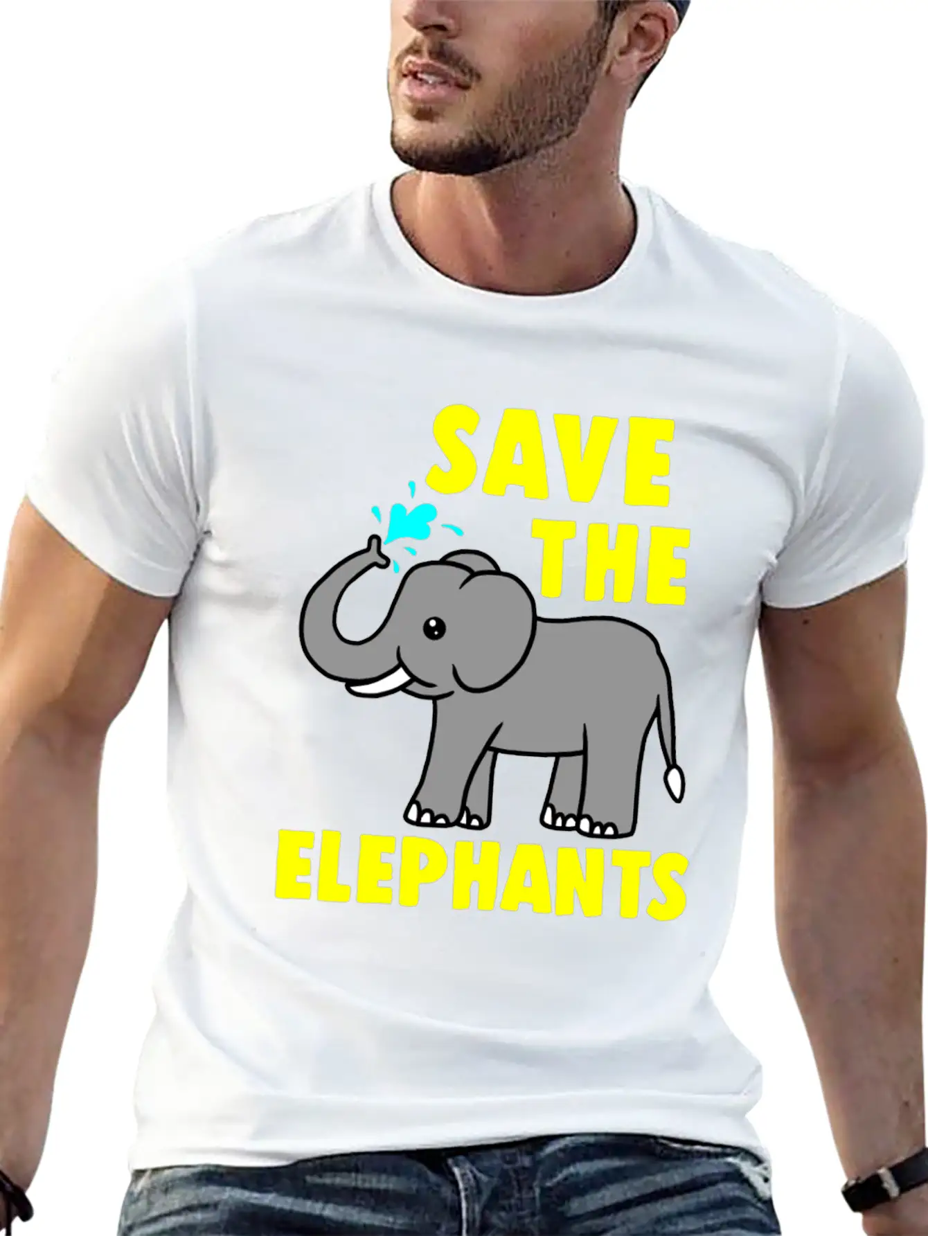 Save The Elephants Unisex Casual T-Shirt – Clean Design For Daily Comfort