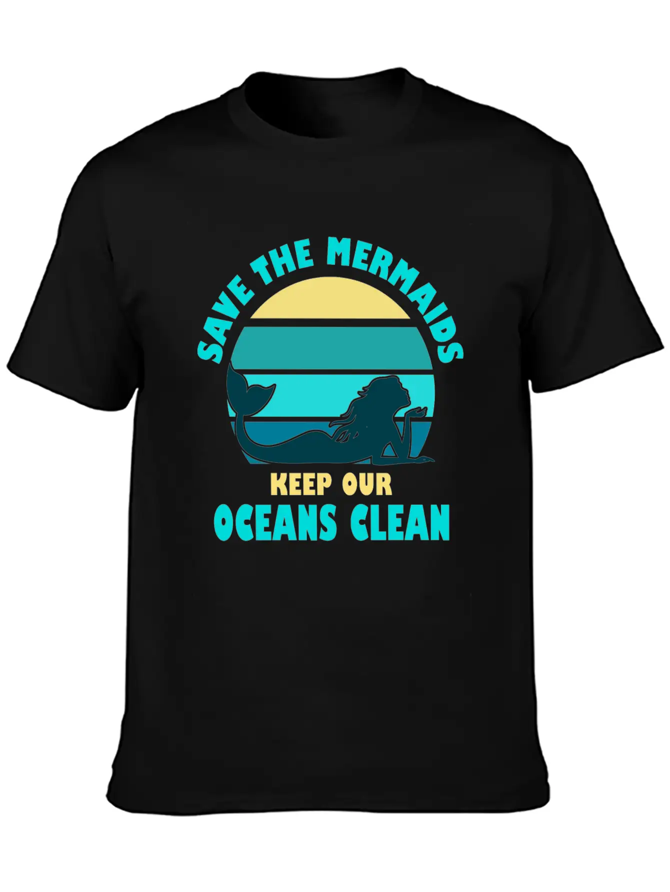 Save The Mermaids Keep Our Oceans Clean Modern Fit Casual T-Shirt – Clean And Versatile Design