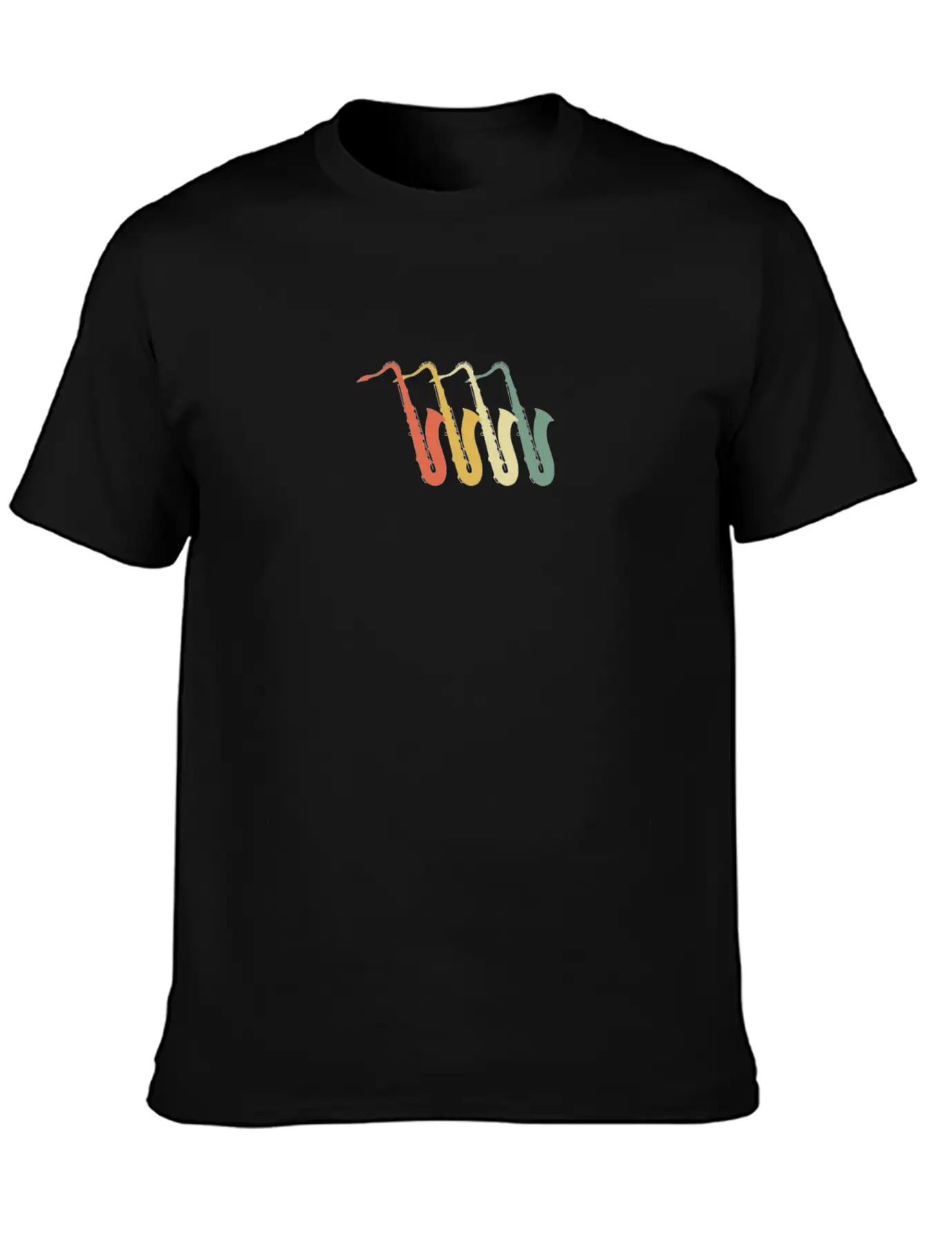 Saxophone 70s Style Lightweight Cotton T-Shirt – Daily Comfort Graphic Shirt