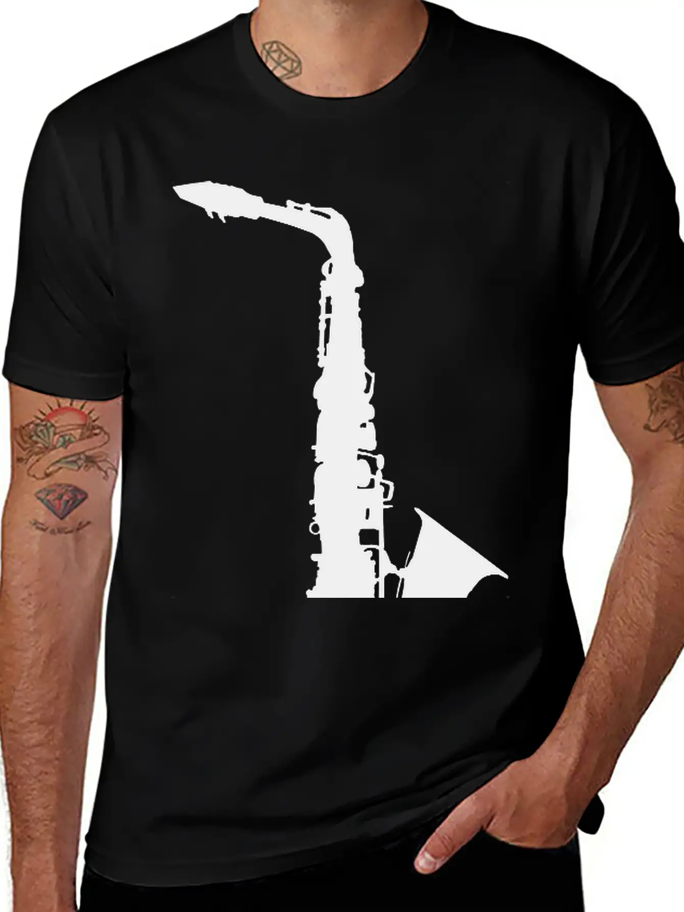 Saxophone Comfortable Minimalist Graphic Tee – Summer Style Essential