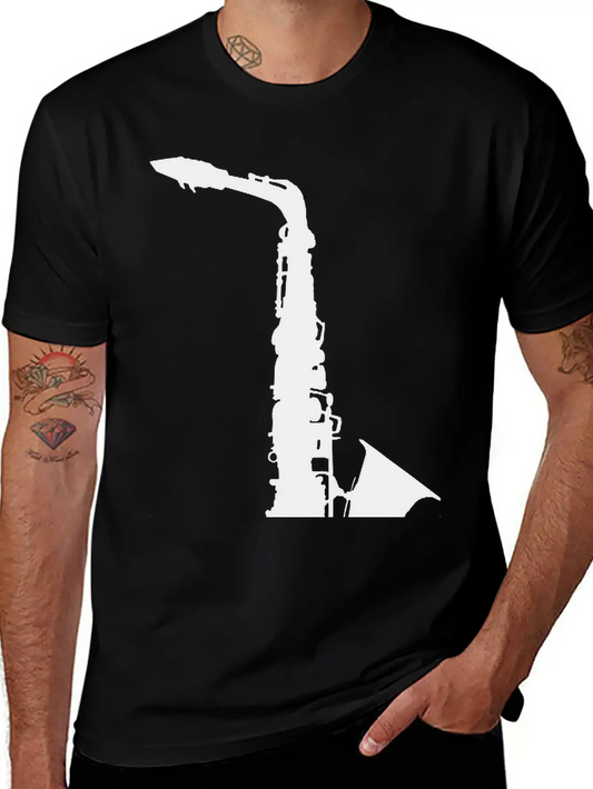 Saxophone Comfortable Minimalist Graphic Tee – Summer Style Essential