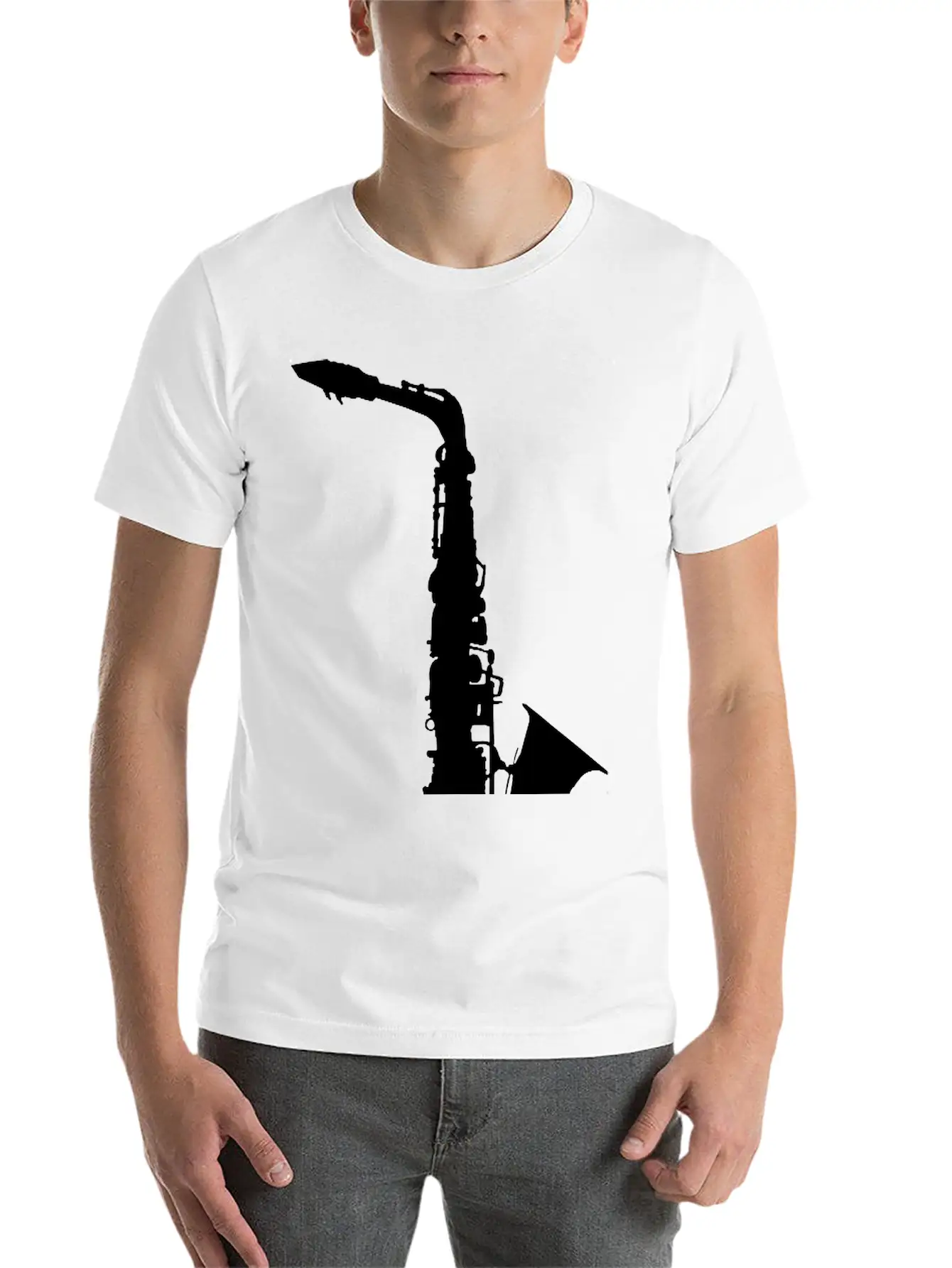 Saxophone Comfortable Minimalist Graphic Tee – Summer Style Essential