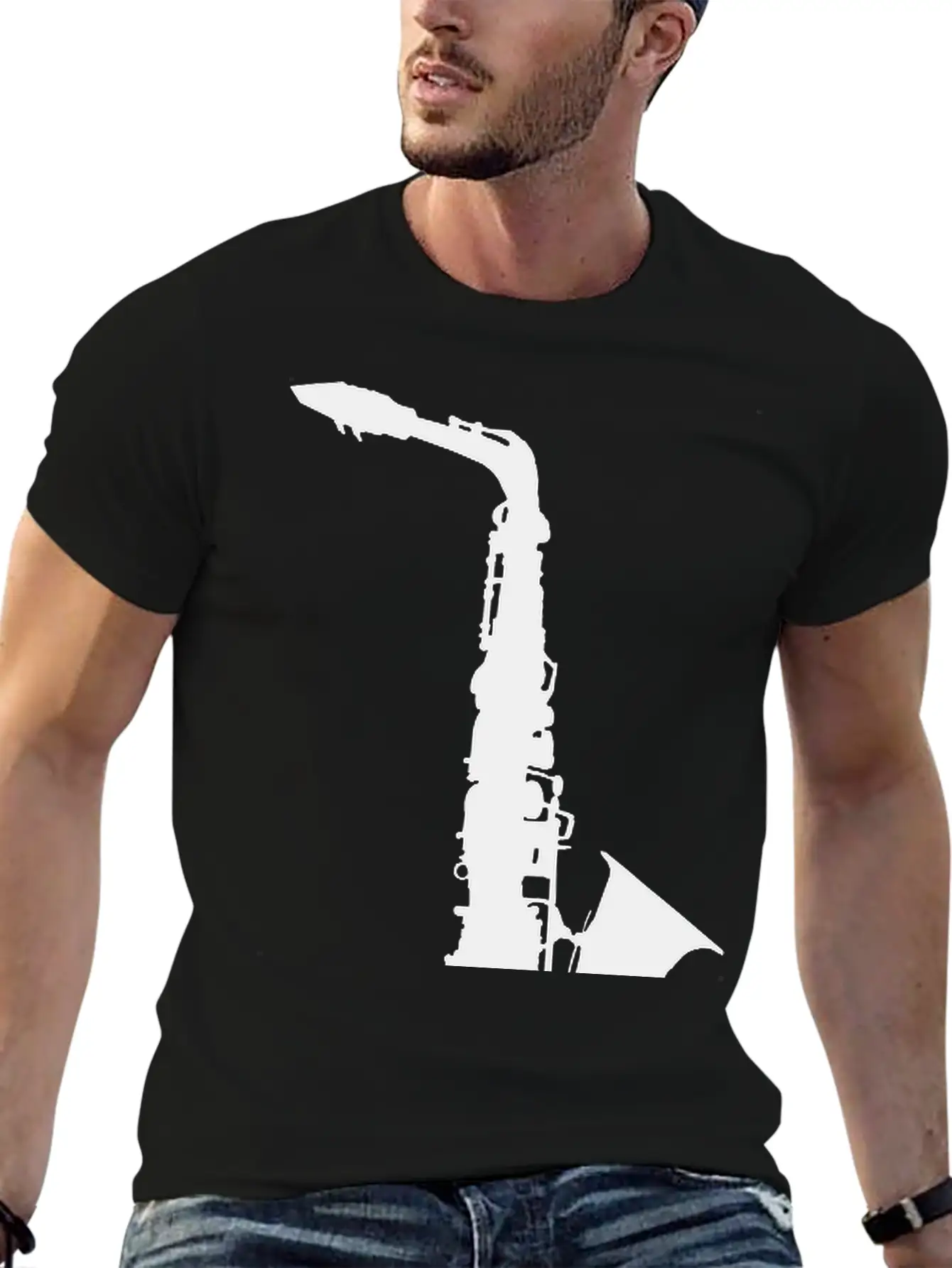 Saxophone Comfortable Minimalist Graphic Tee – Summer Style Essential