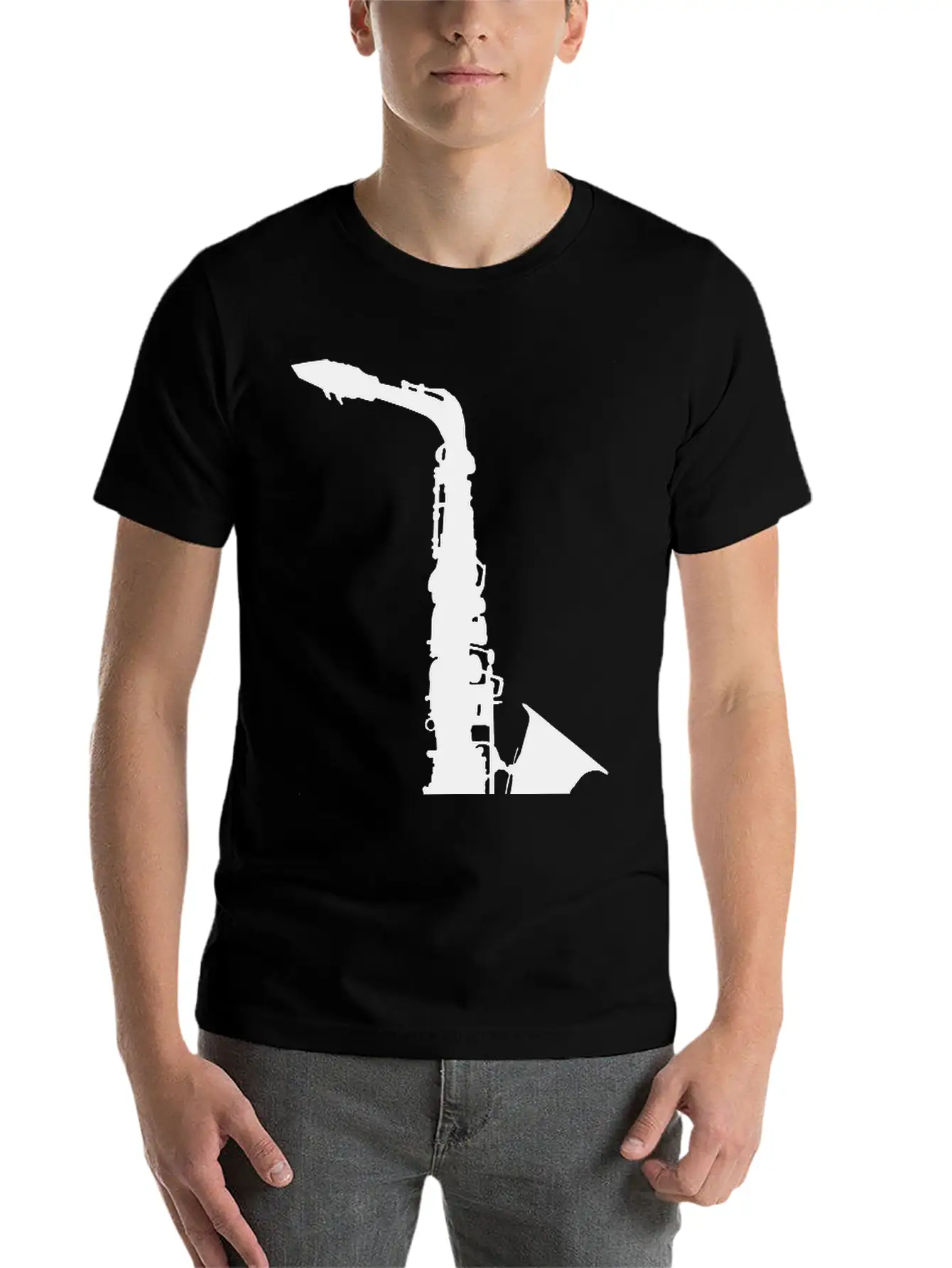 Saxophone Comfortable Minimalist Graphic Tee – Summer Style Essential