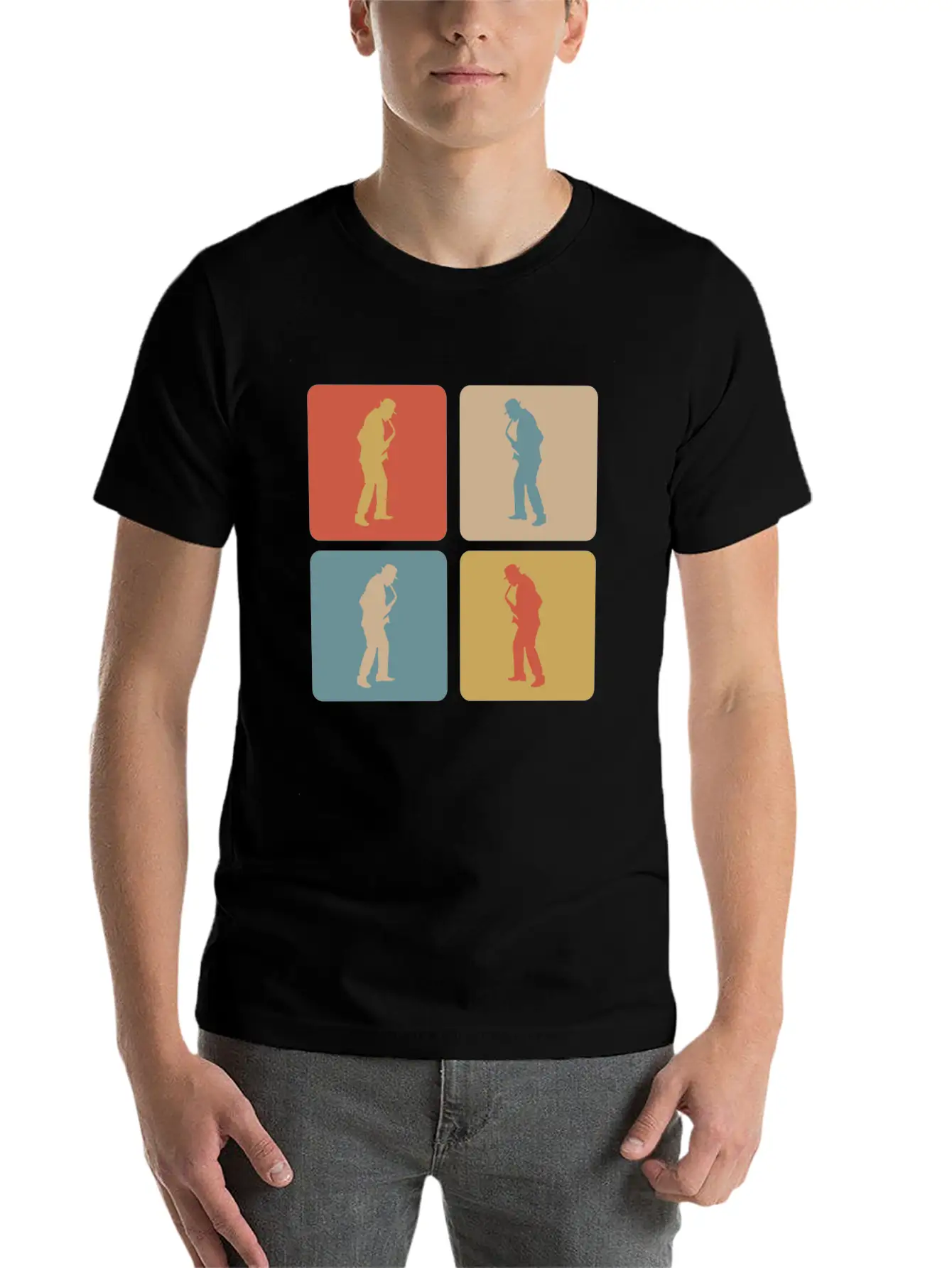 Saxophone Design Lightweight Cotton T-Shirt – Daily Comfort Graphic Shirt
