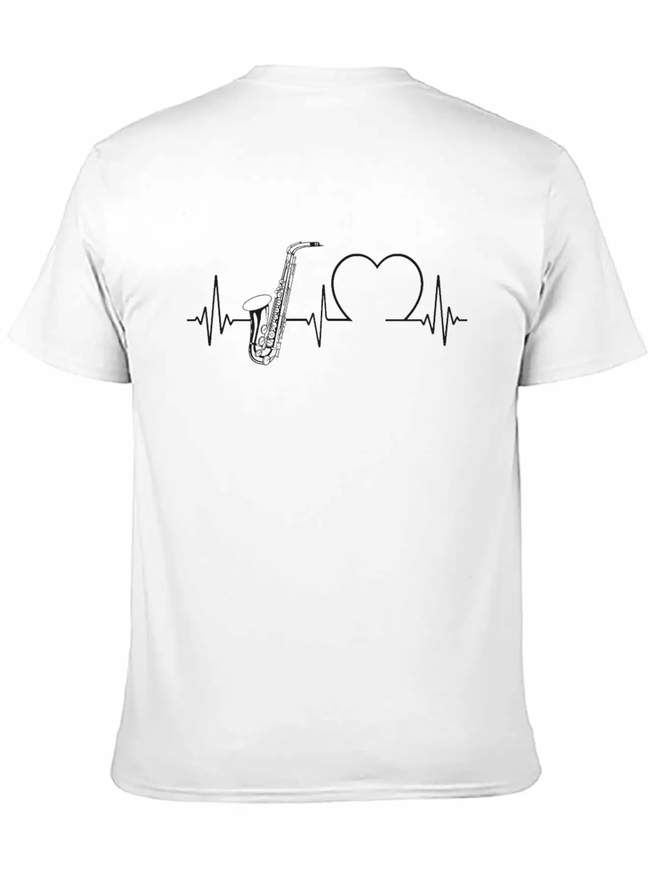 Saxophone Heartbeat Unisex Casual T-Shirt – Clean Design For Daily Comfort